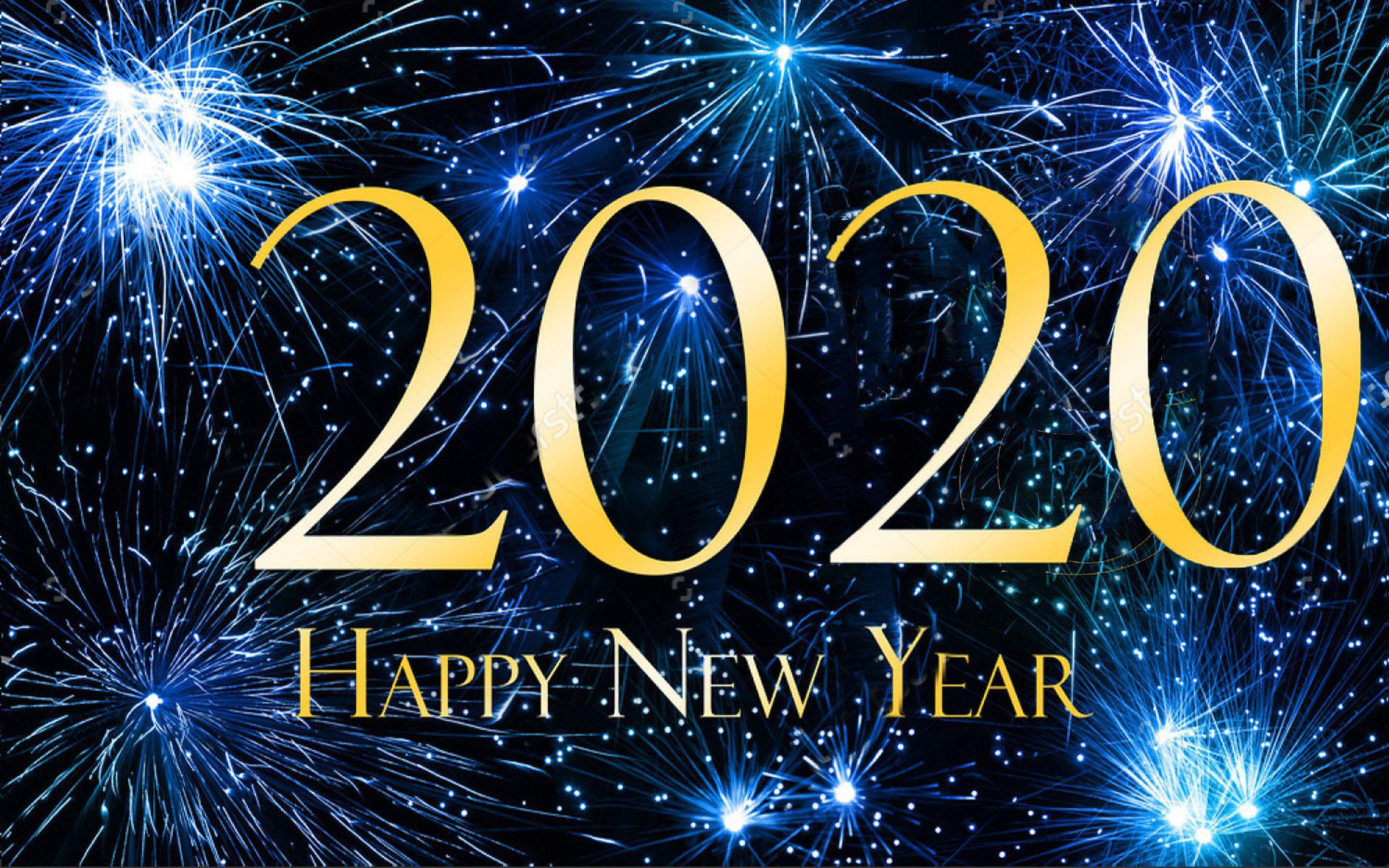 Happy New Year 2020 Blue HD Wallpaper For Laptop And Tablet