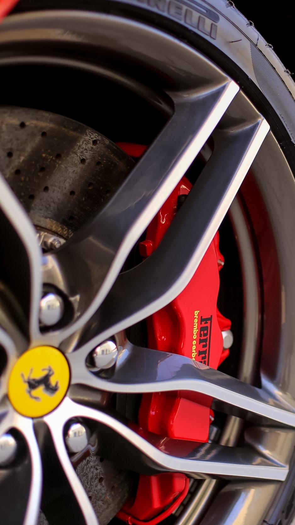 Download Wallpaper 938x1668 Ferrari, Tire, Wheel, Logo Iphone 8 7