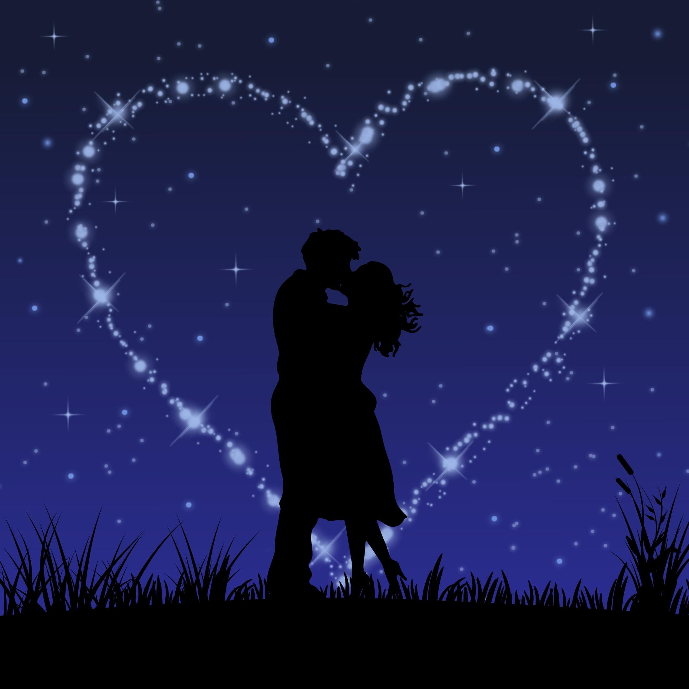Best Silhouette Of The Romantic Couple Kissing Sunset Illustrations - Riset