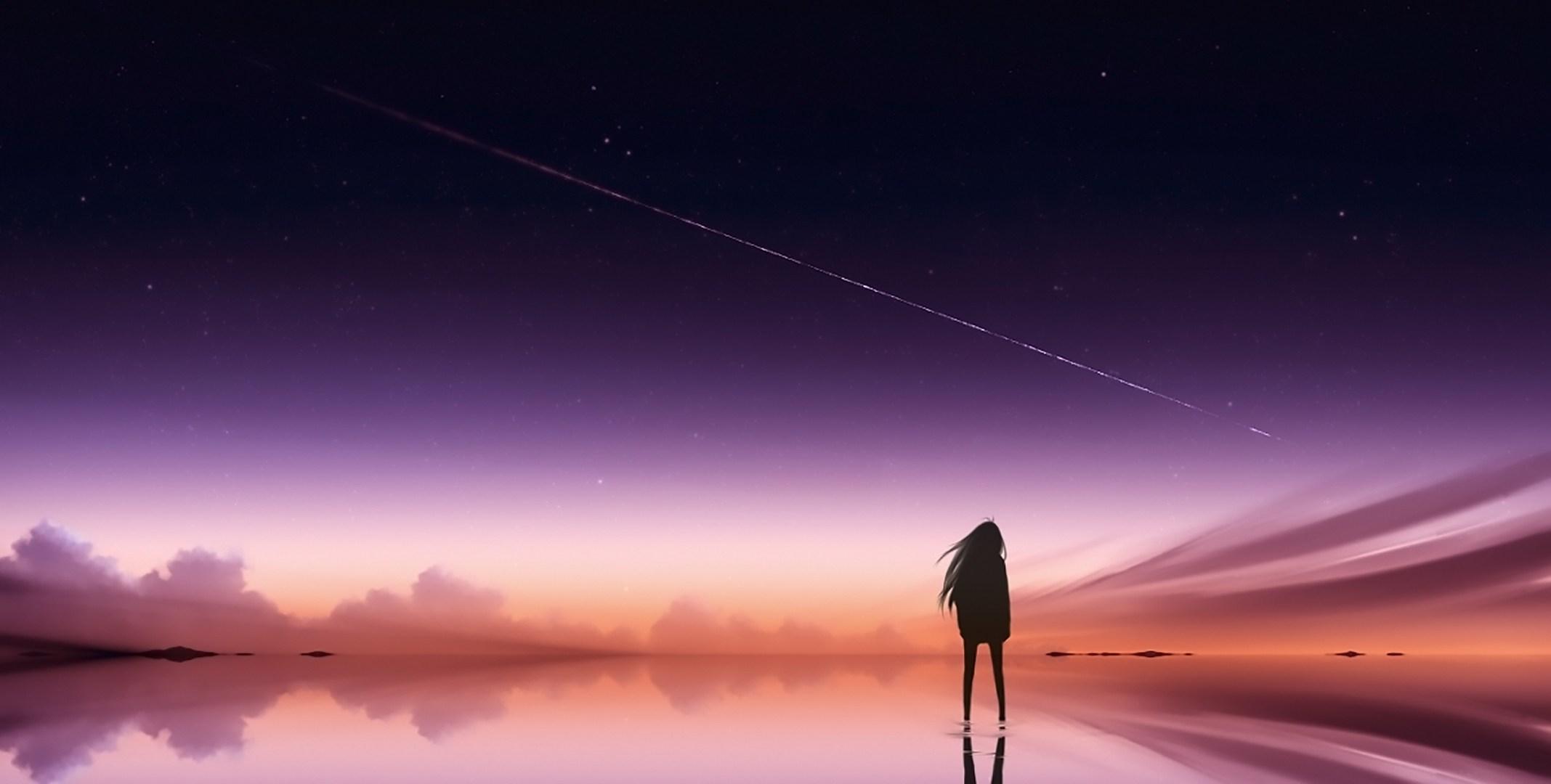 Anime Alone Wallpaper 4k Night Sky, HD Wallpaper