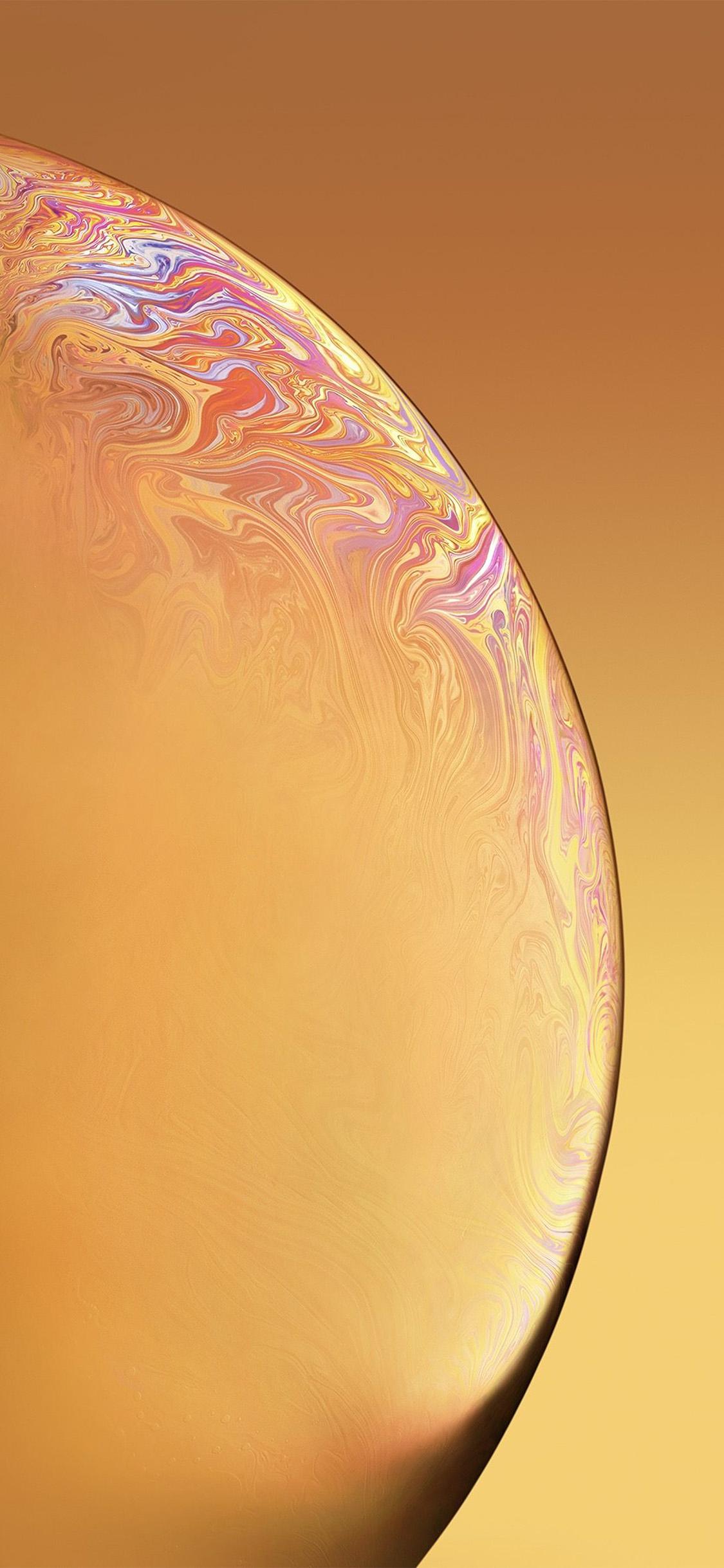 Apple Iphone Xs Space Official Art Yellow Bubble Wallpaper
