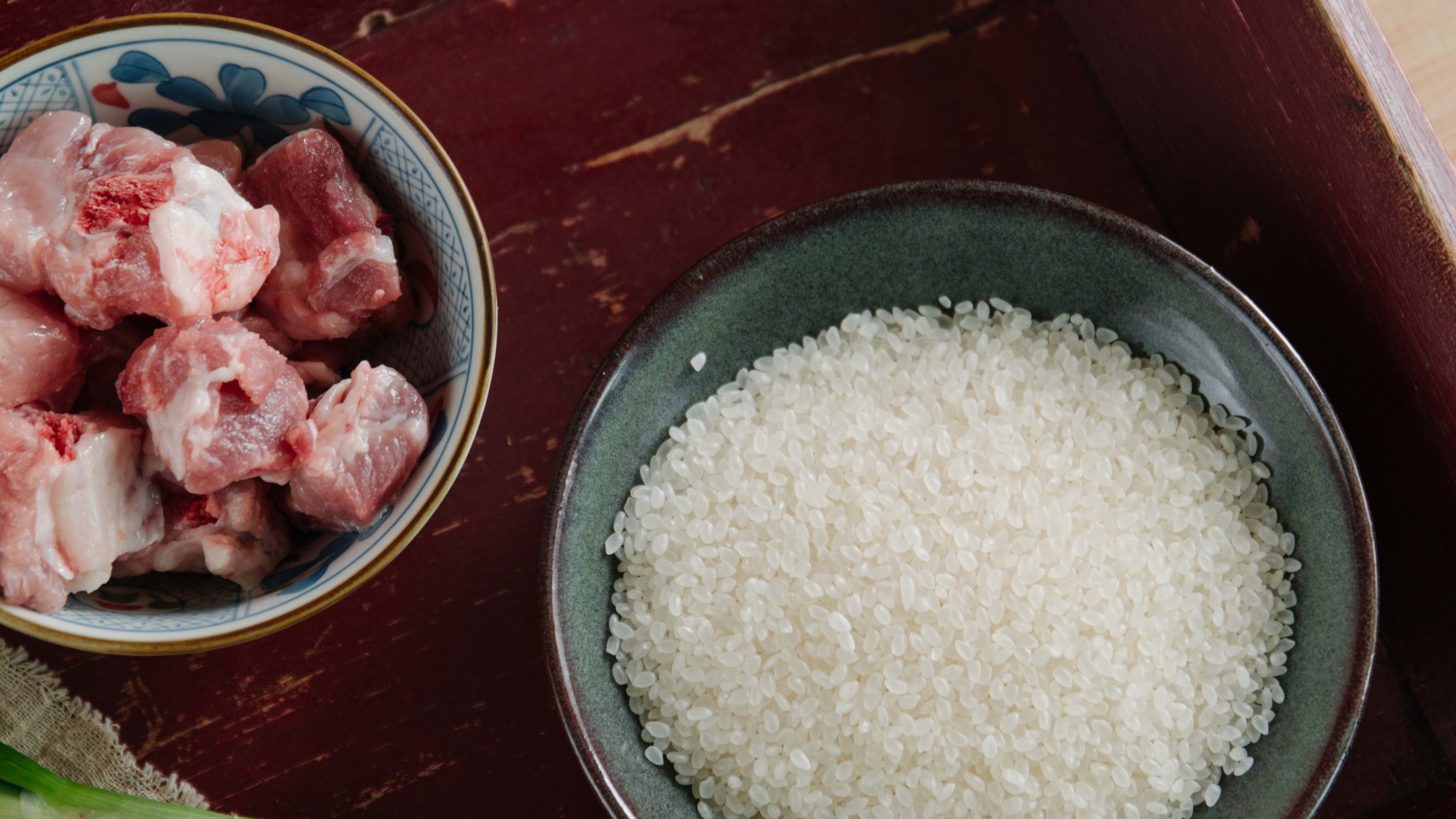 Download 3840x2160 Rice, Meat, Cooking, Uncooked