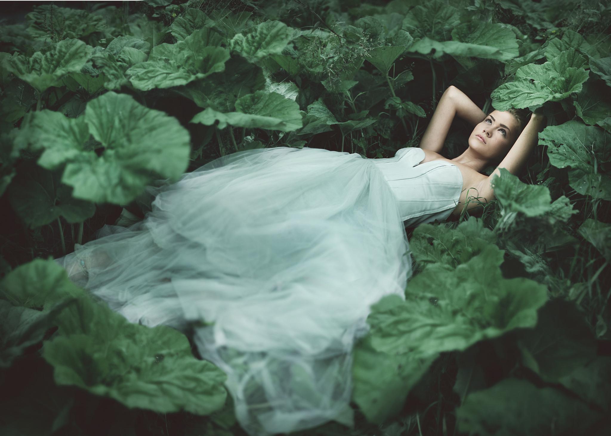 HD Mood Fantasy Dream Gown Girl Girls Women Bokeh Leaves