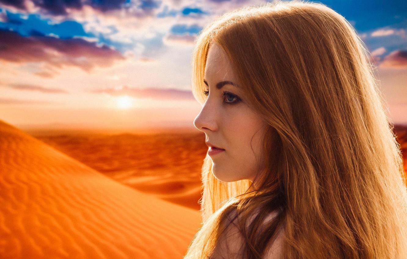 Wallpaper dream, light, girl, summer, fantasy, desert