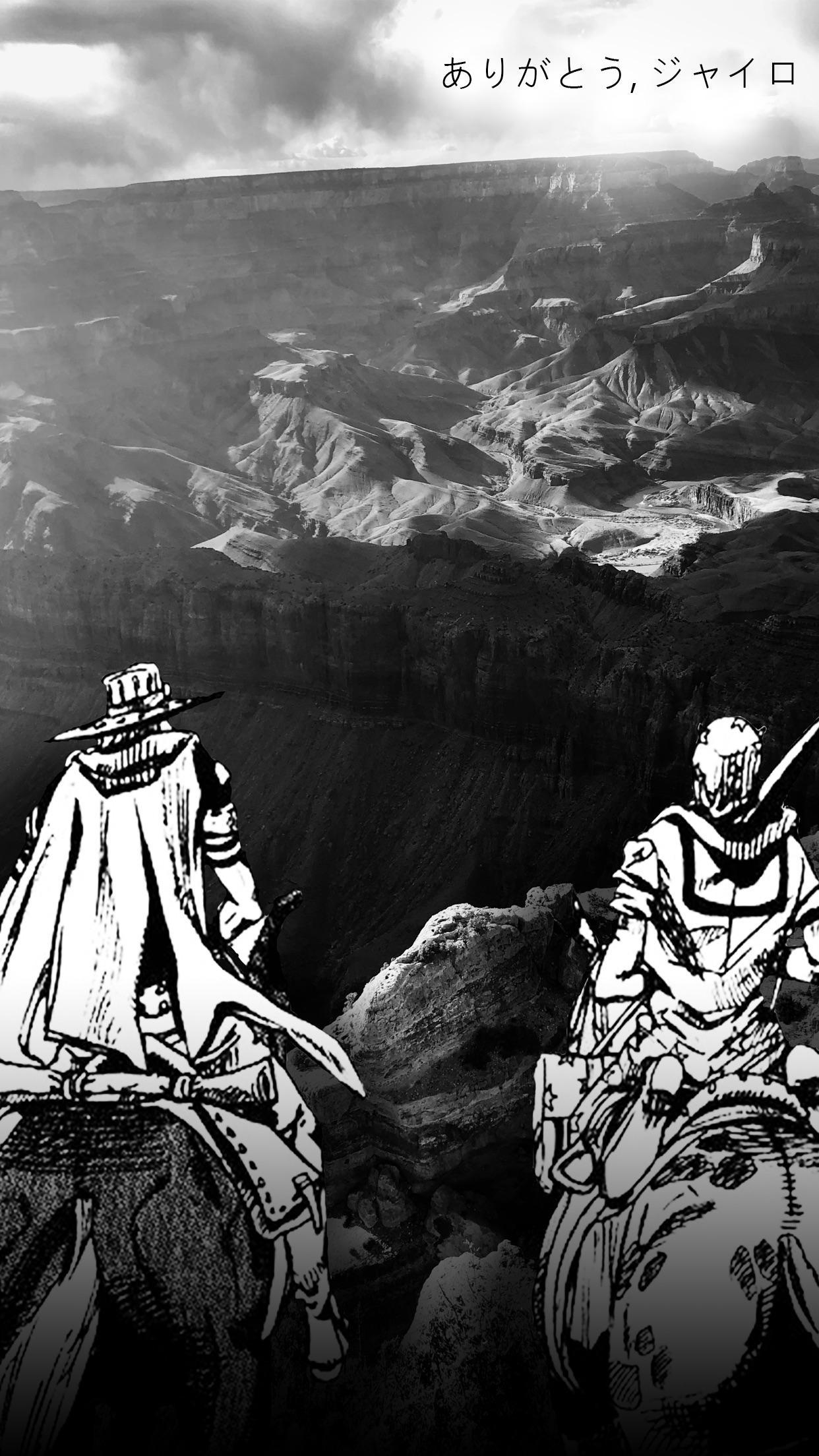 Fanart Grand Canyon x Steel Ball Run phone wallpaper I made! Seeing the Grand Canyon in person gave me all the Part Seven FEELS lol: StardustCrusaders