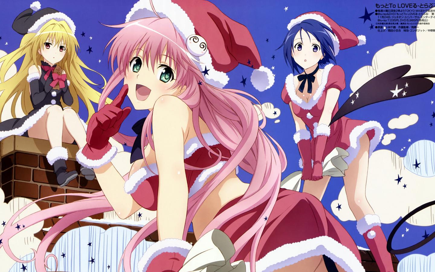 Free Charming Anime Girls in Christmas wallpaper Wallpaper