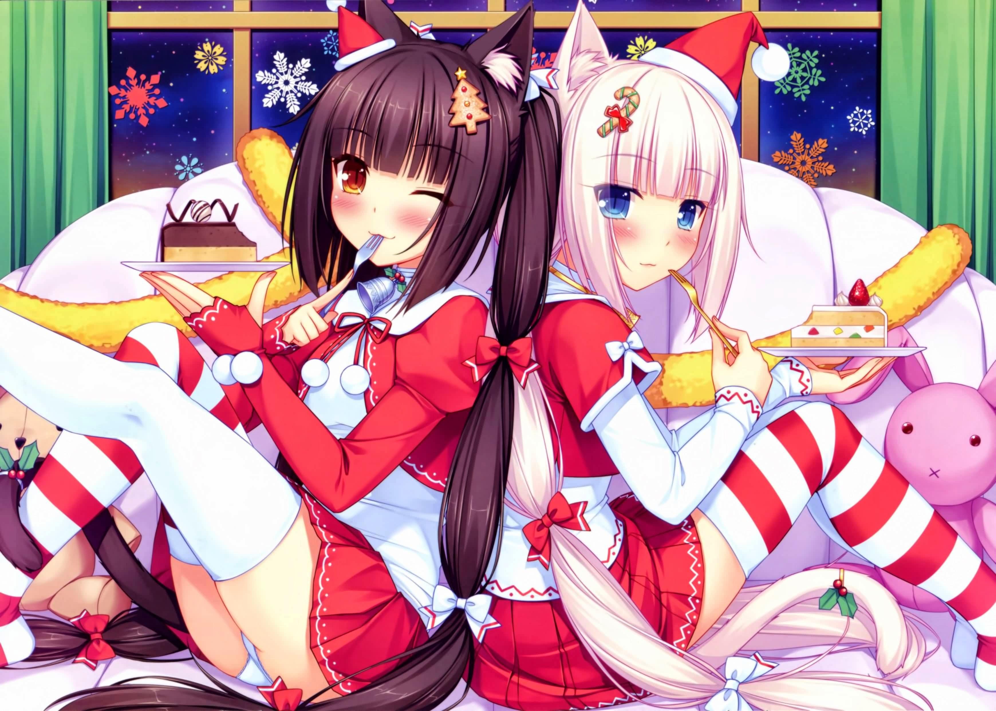 Cute Anime Girl Christmas Free Wallpaper & Background