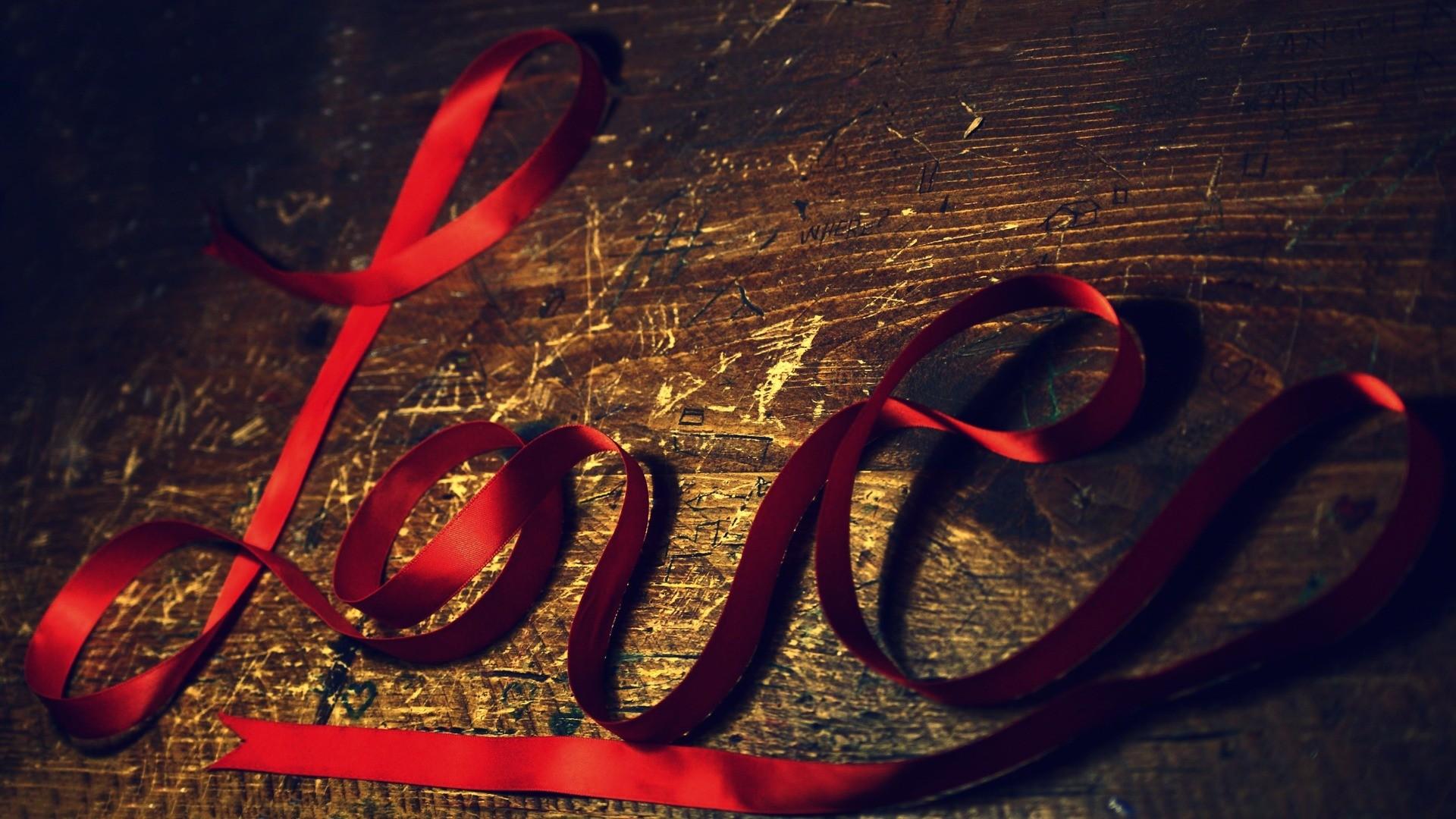 tables, tie, ribbons, red, love, wood wallpaper