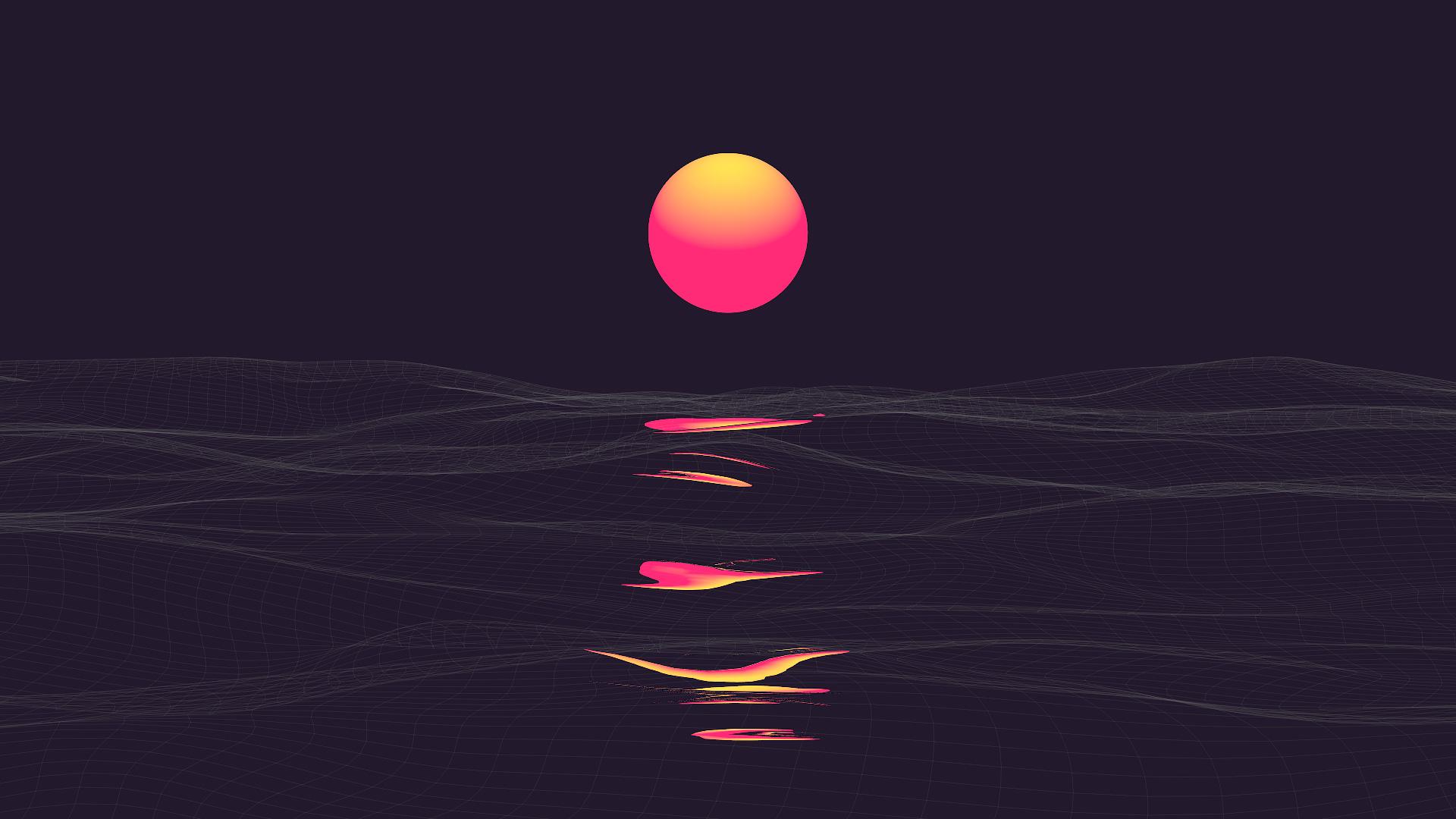 Pink Retrowave Sunset, HD Artist, 4k Wallpaper, Image