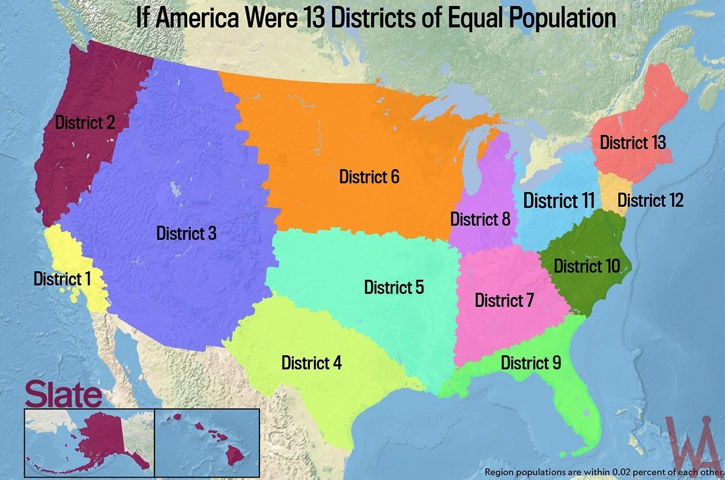 Equal Population map 3 of the United States