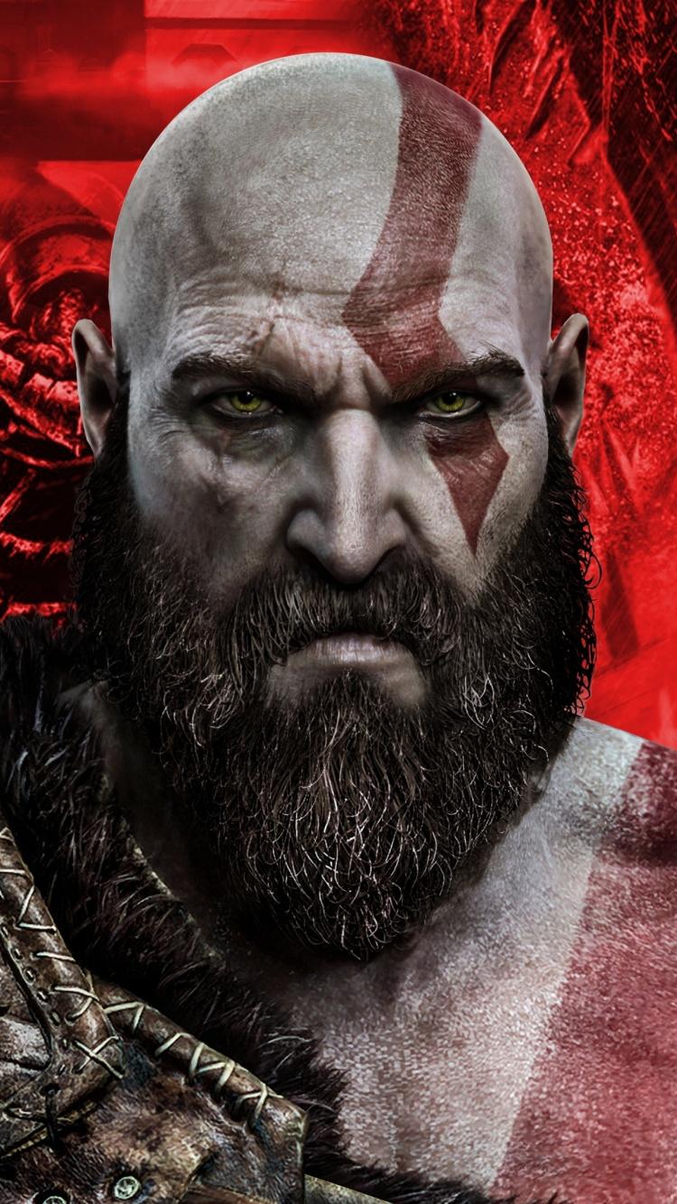 Download 750x1334 wallpaper kratos, artwork, god of war