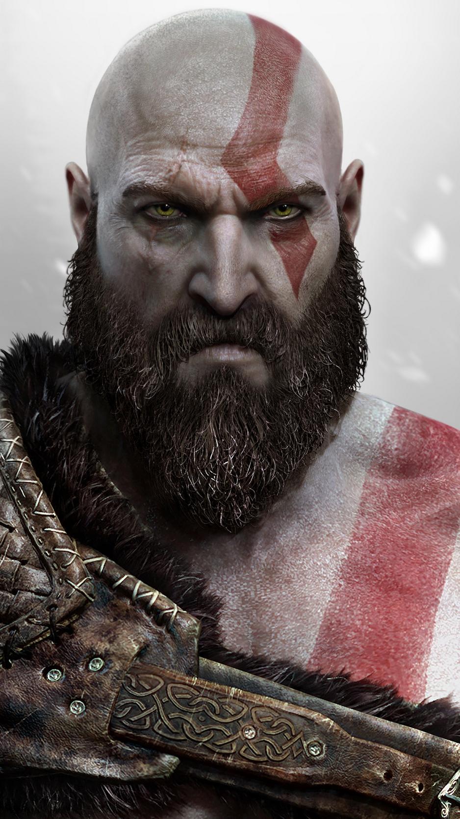 Download wallpaper 938x1668 god of war, kratos, sony santa