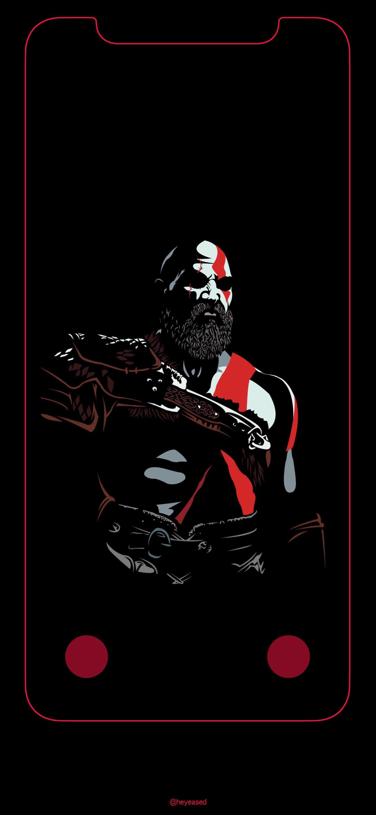 Kratos Lockscreen Wallpaper With Border