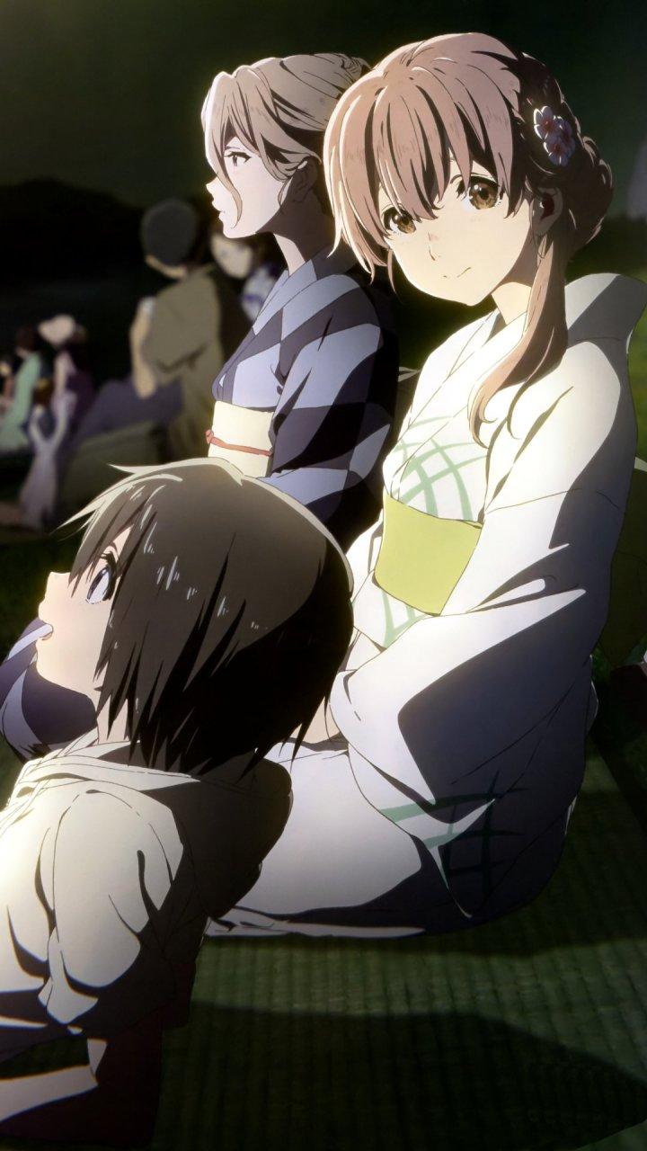 Shouko Nishimiya and Yuzuru Nishimiya 720x1280 anime background