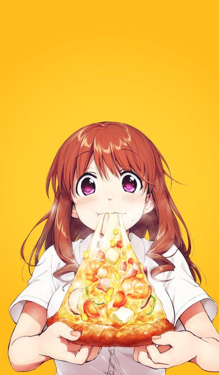 koufukugraffiti machikoryou ryou pizza food anime anime