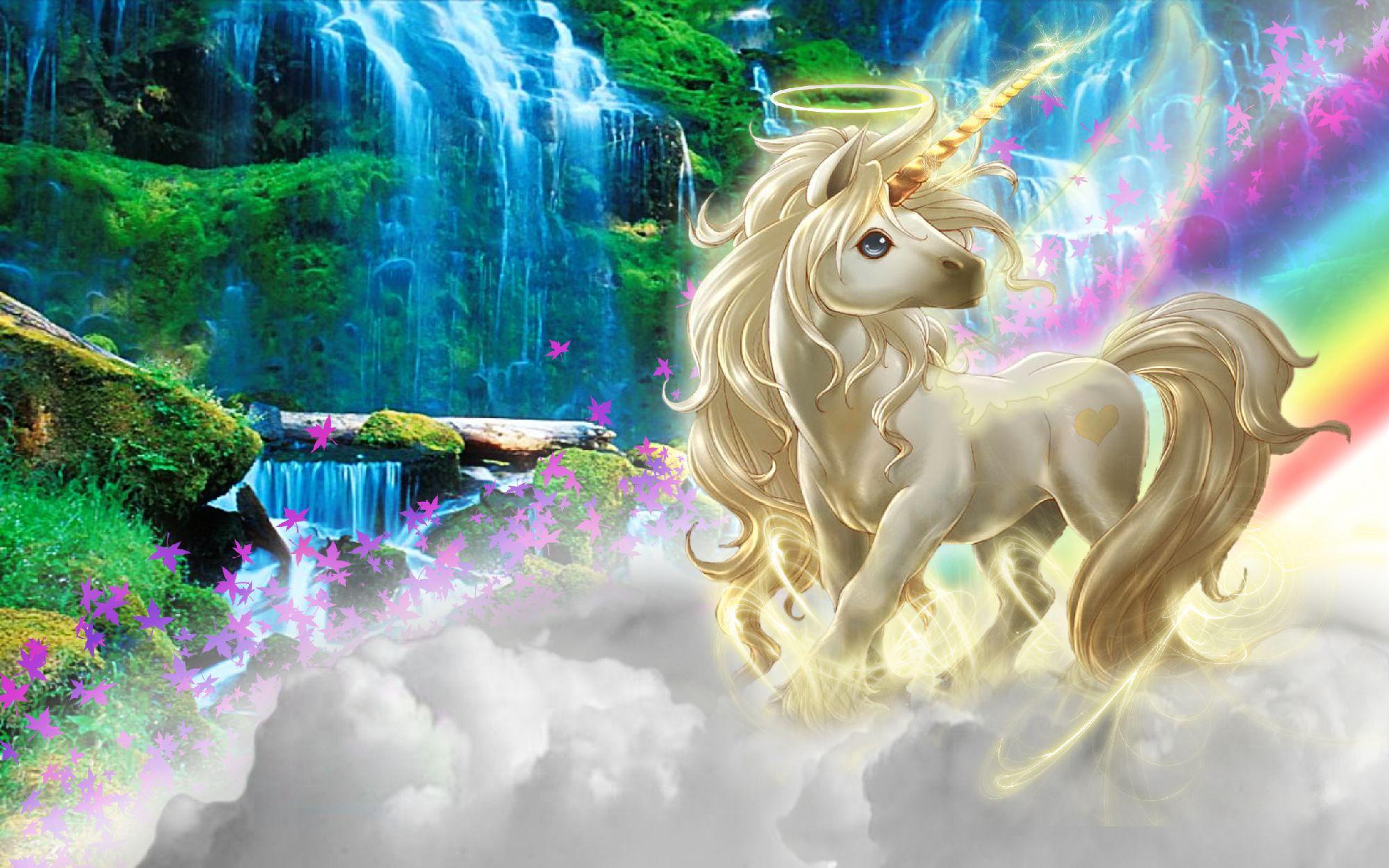 cute unicorns and rainbows wallpaper