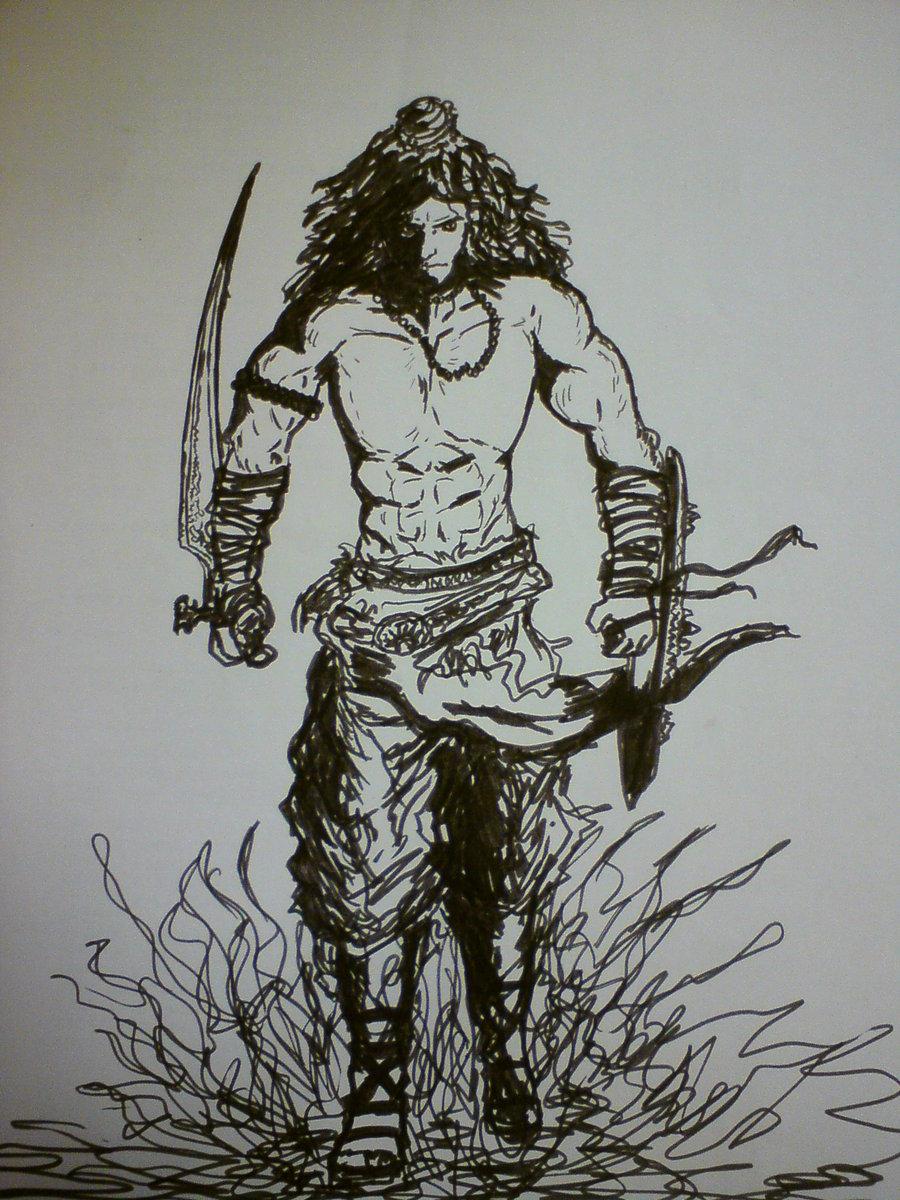 Lord Shiva T-shirts Art By Khushboo Gupta - Angry Lord Shiva Sketch, HD Png  Download - vhv