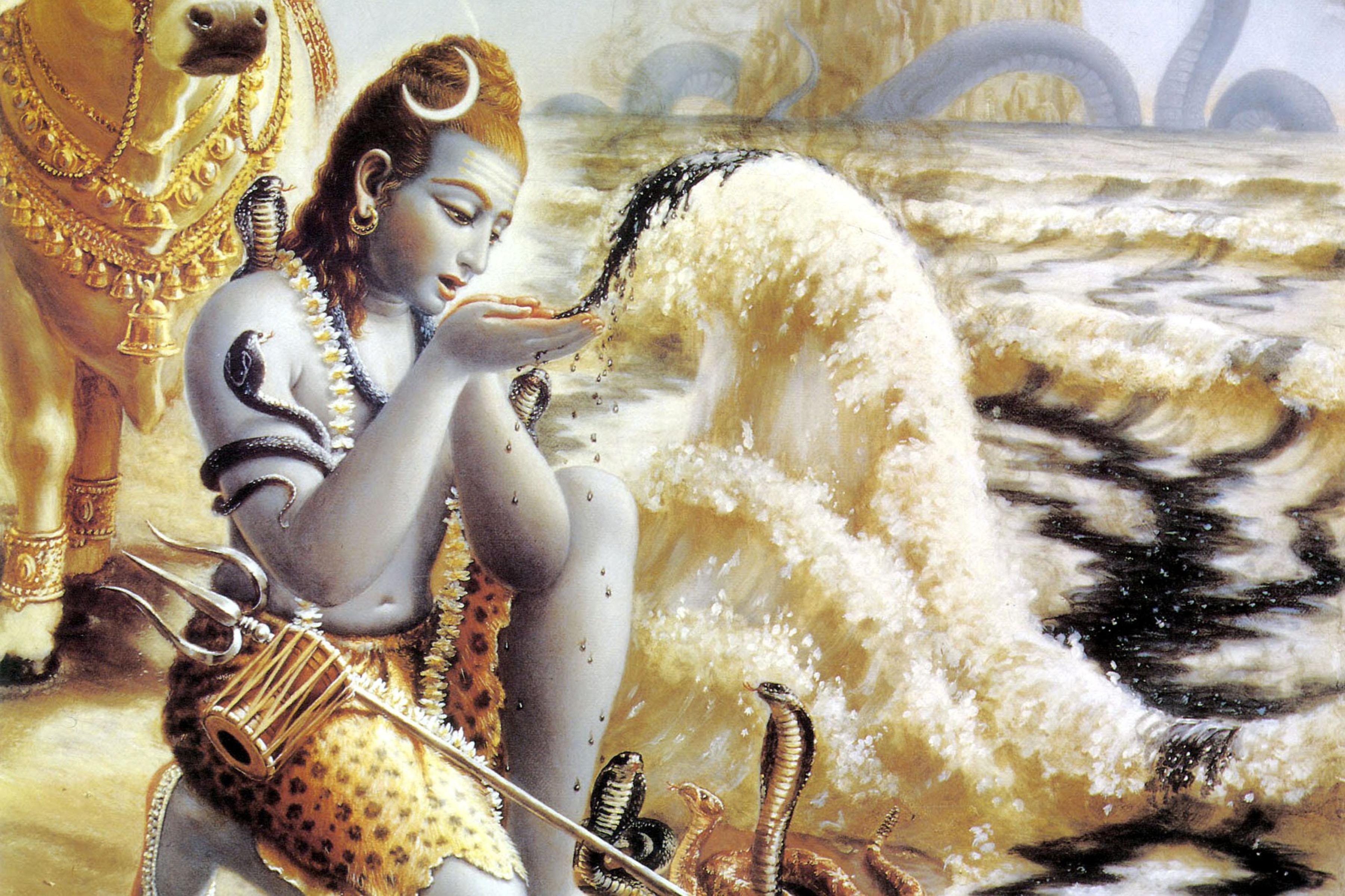 snakes poison hinduism shiva mythology trident nandi bull