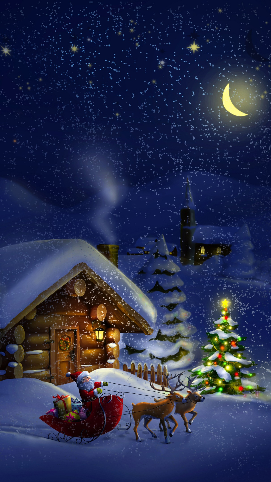 Santa North Pole iPhone Wallpaper HD