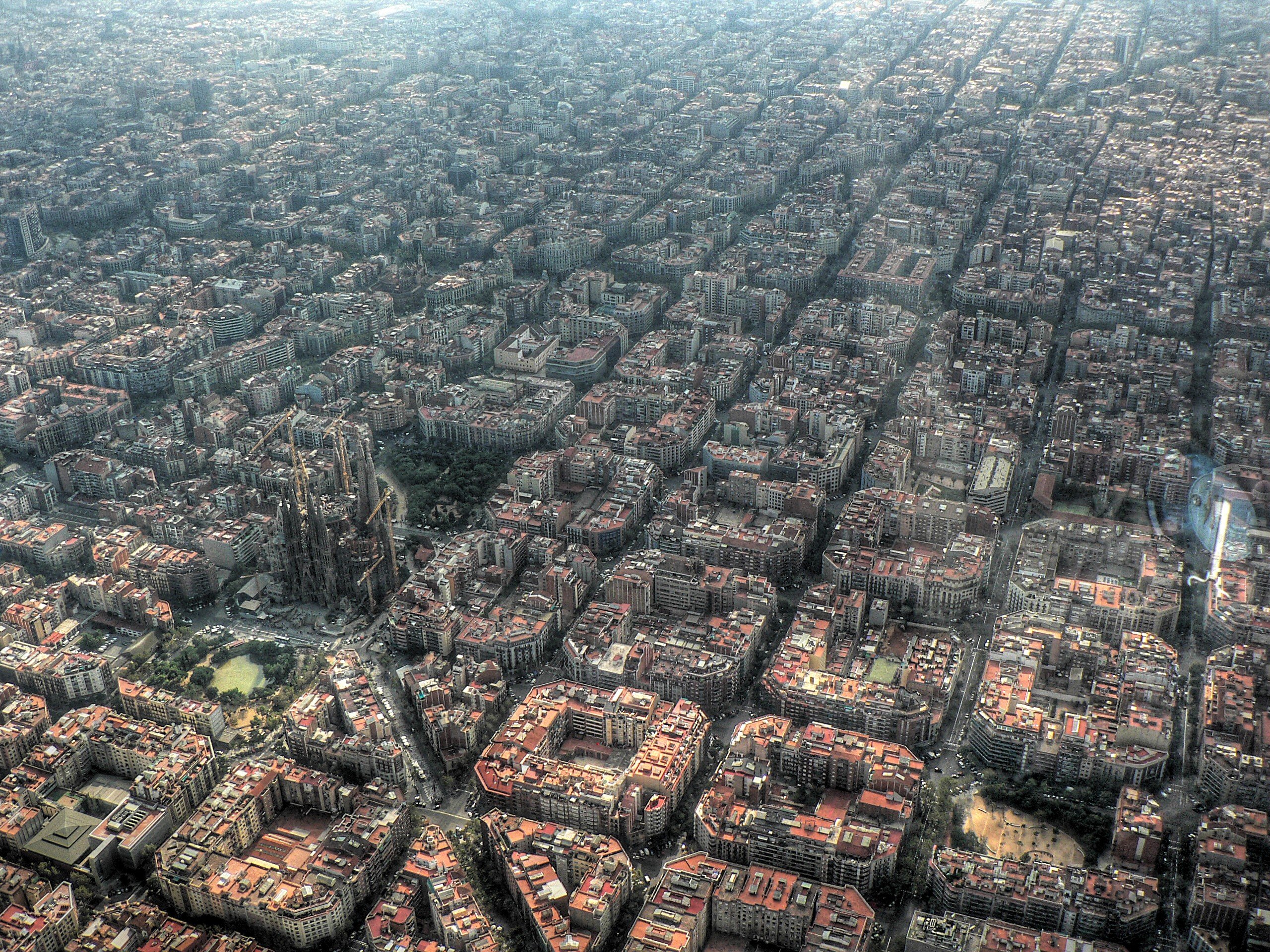 Barcelona, City, Aerial view, Church, Building, Spain HD