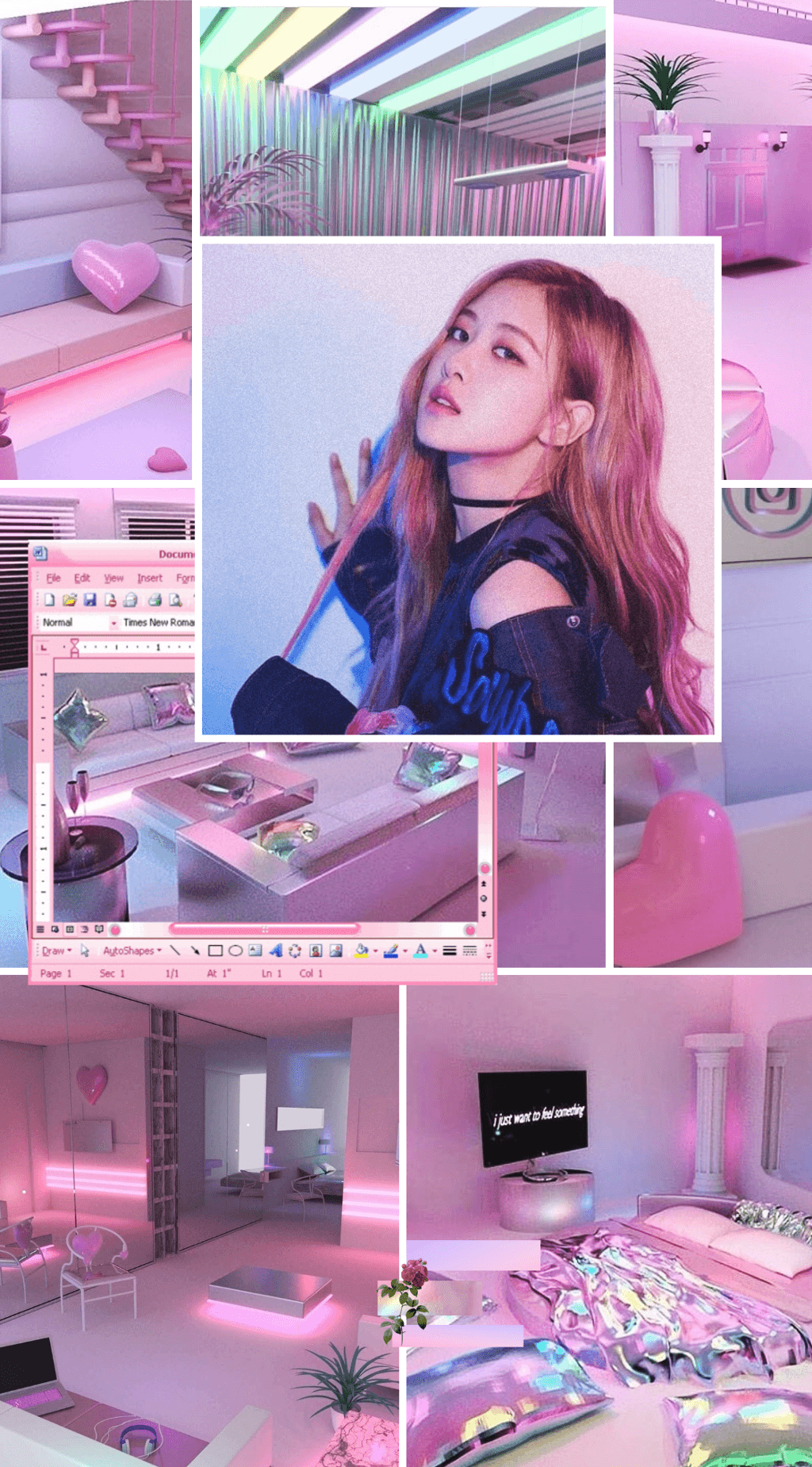 freetoedit blackpink rose chaeyoung pink aesthetic wall