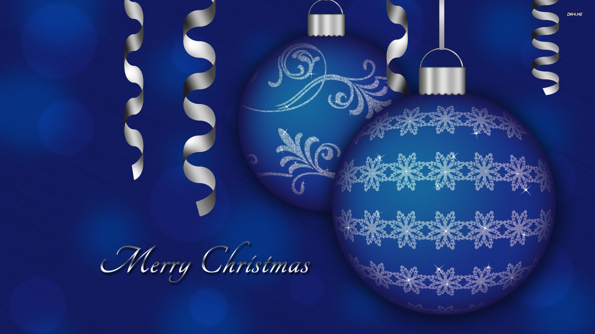 blue christmas baubles Wallpaper 40024593