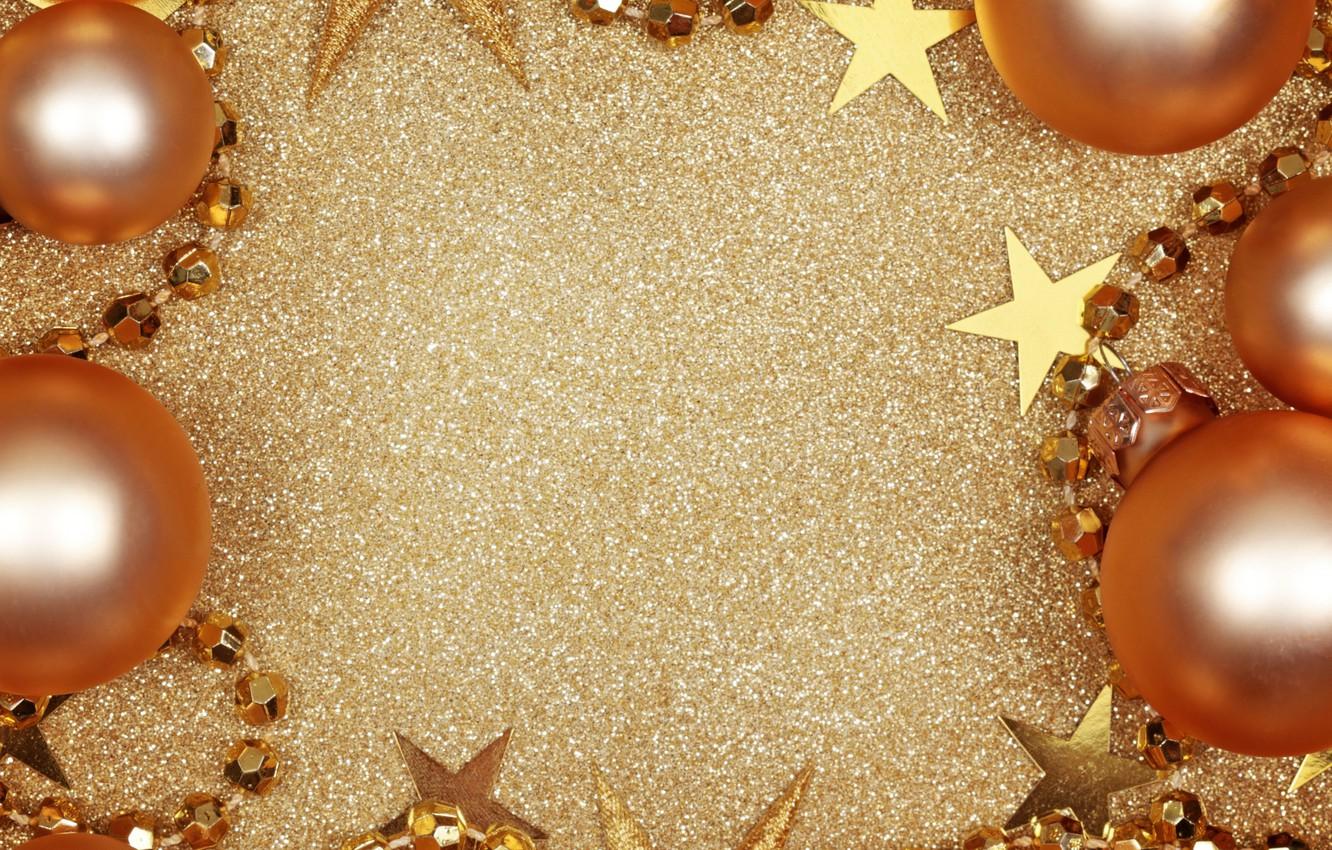 Wallpaper decoration, gold, balls, New Year, Christmas