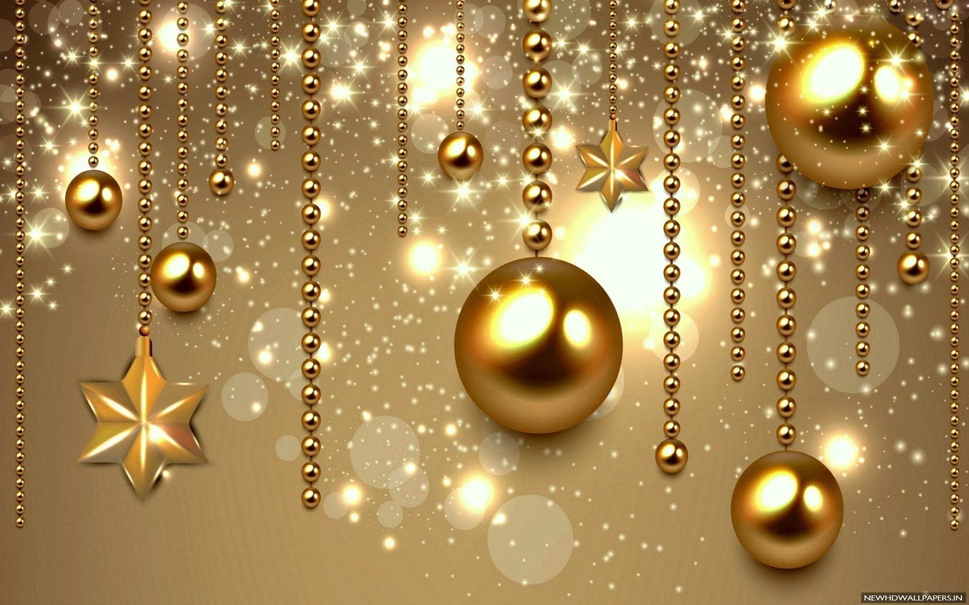 Christmas Golden Wallpaper HD Free Wallpaper & Background