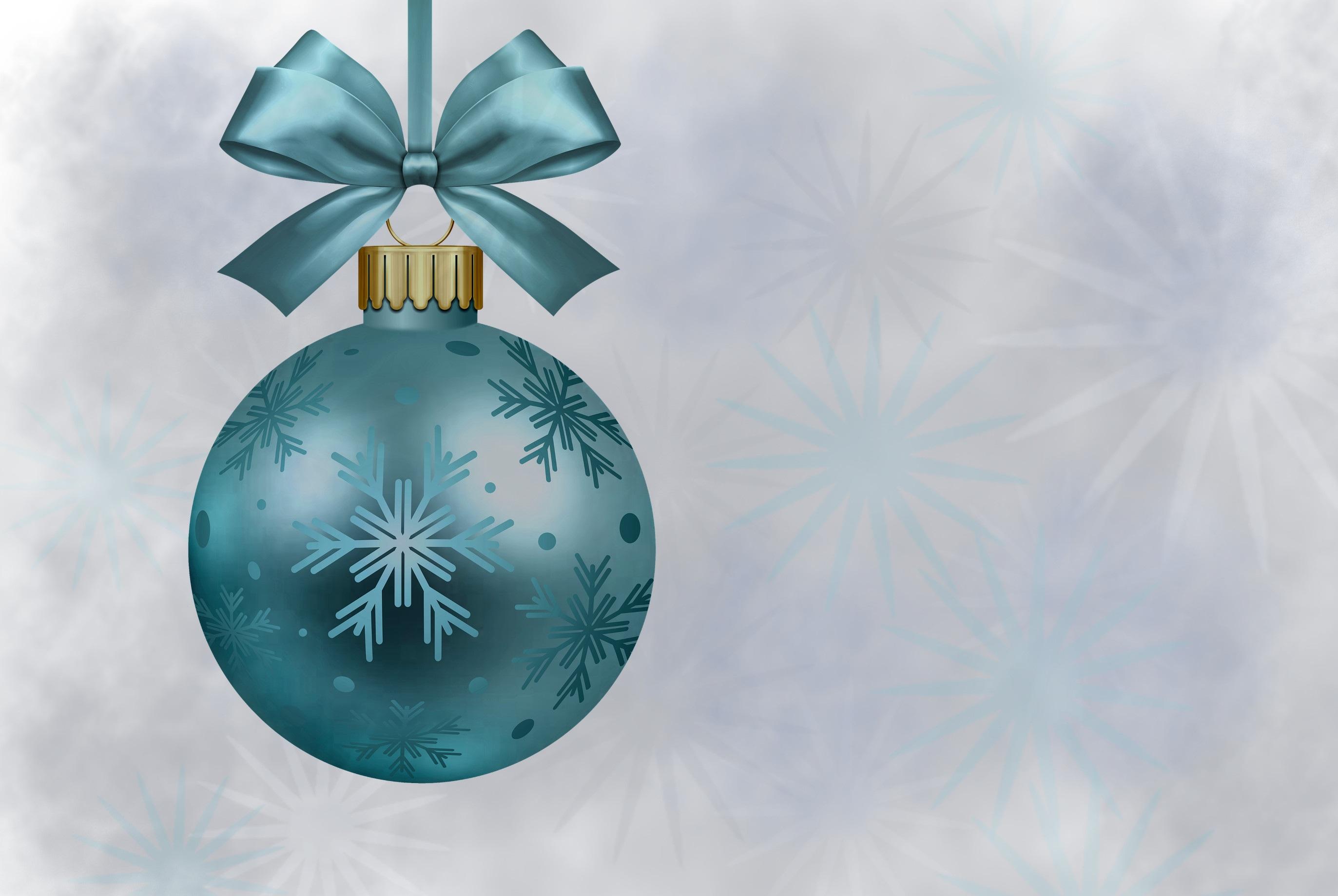 Blue Christmas Bauble HD Wallpaper. Background Image
