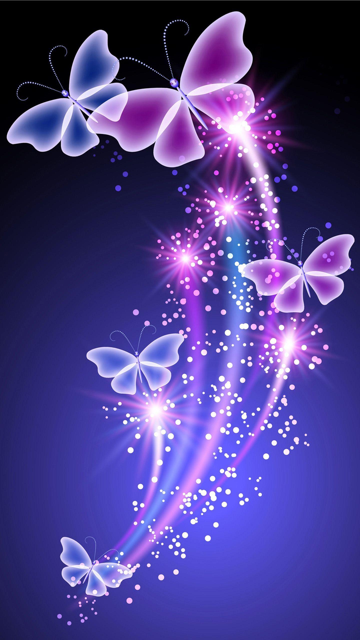 Glitter. Butterfly wallpaper