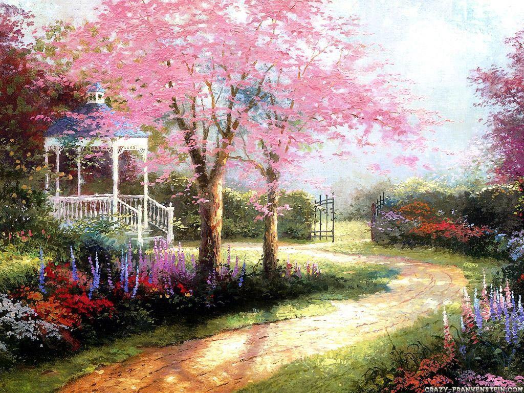 Painting Spring Landscape Wallpaper