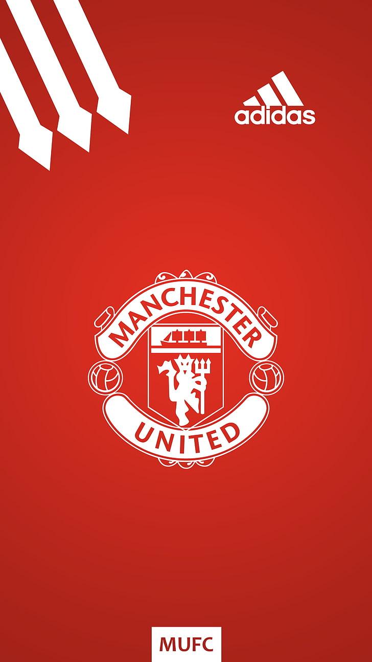 HD wallpaper: Manchester United, Football, logo, simple background, red devil