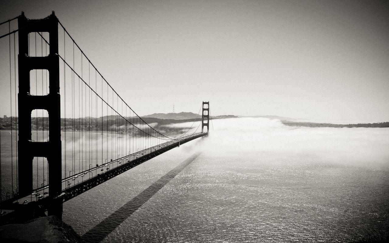 Golden Gate Bridge At Night Black And White Golden gate