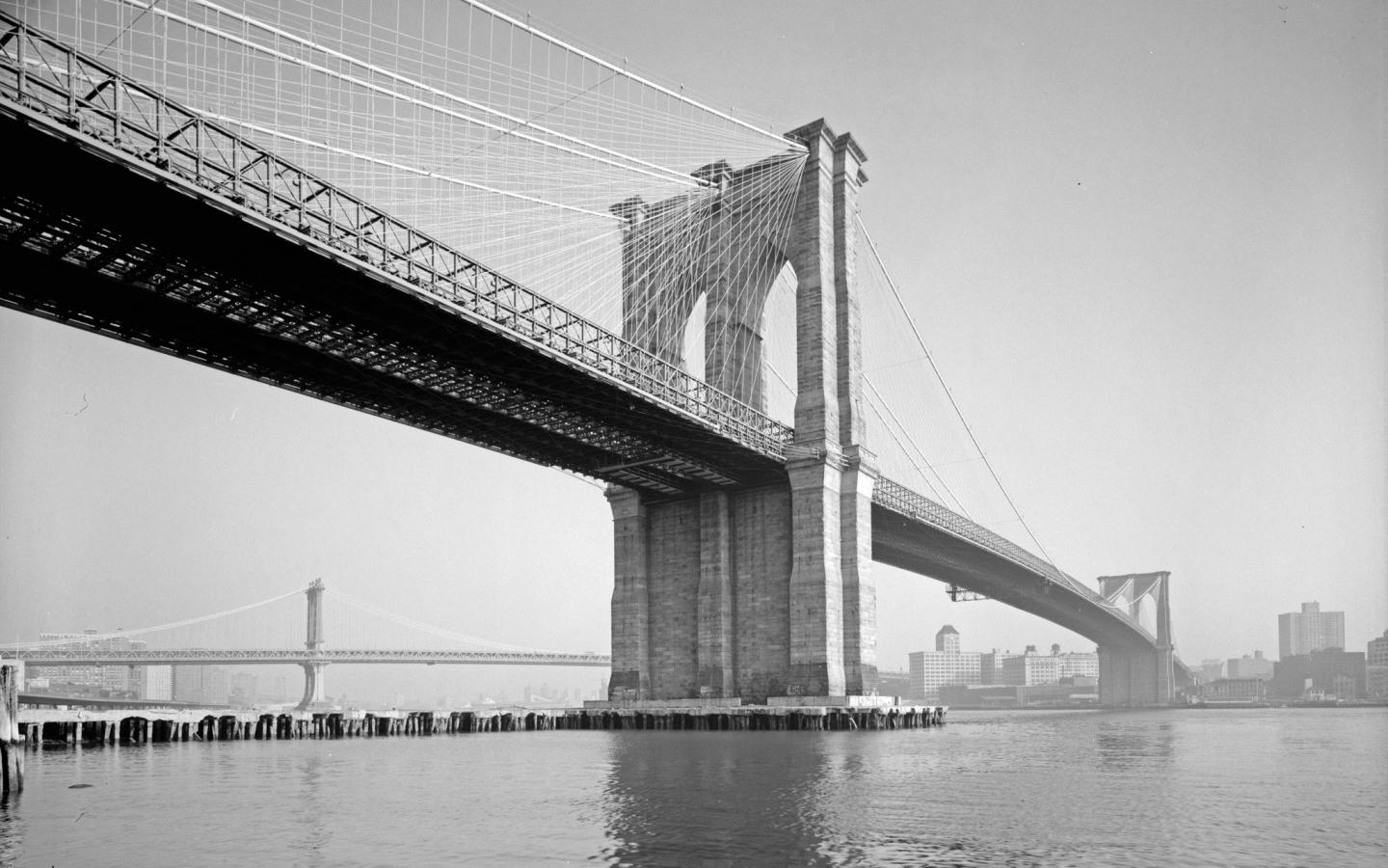 Brooklyn Bridge Black And White High Definition Wallpaper