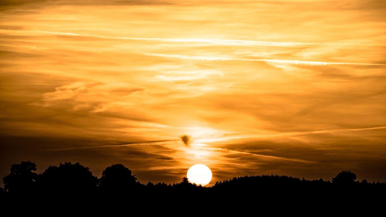 Wallpaper Sunset, Golden sky, HD, 5K, Nature