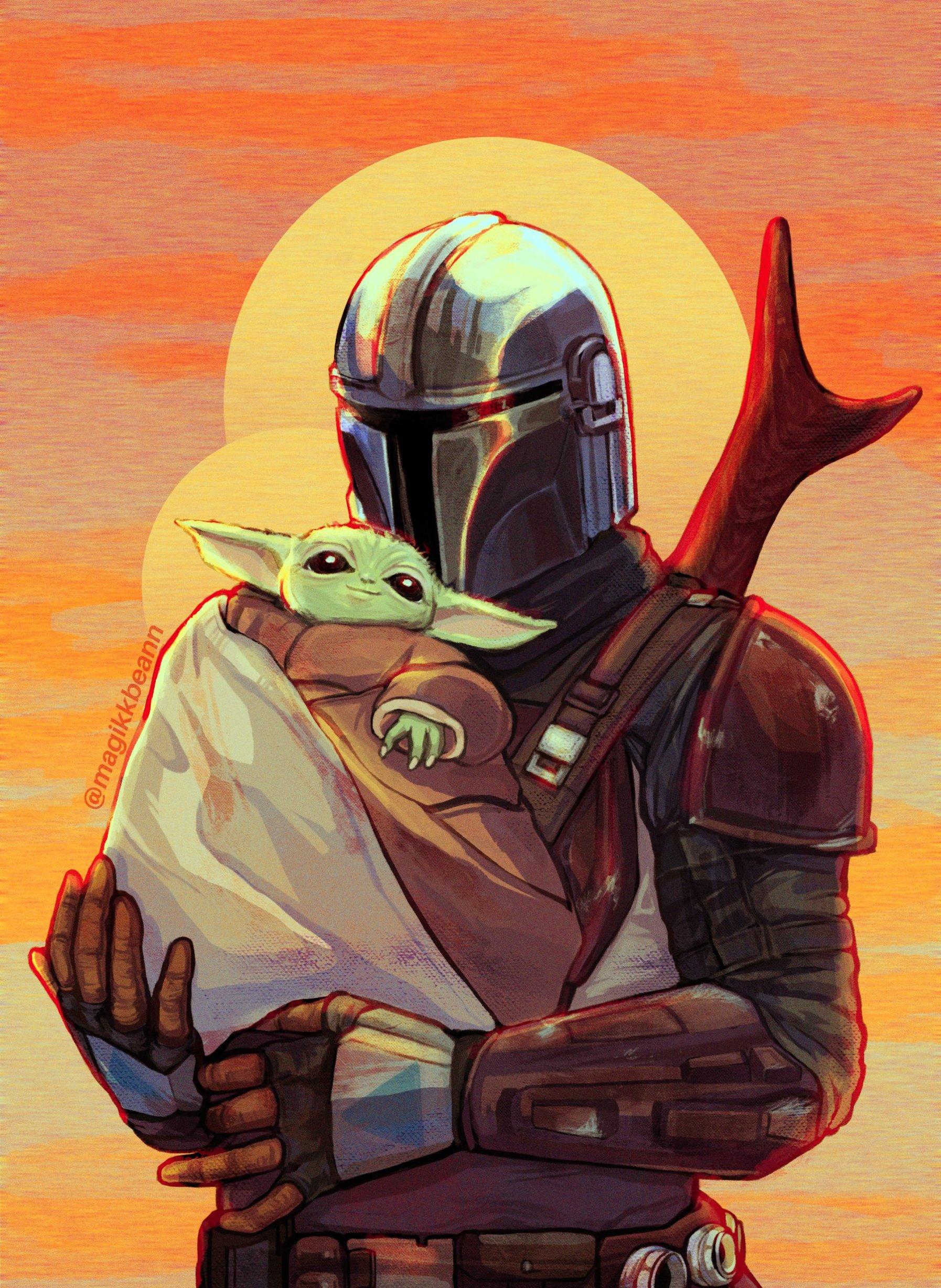 Baby Yoda And Mandalorian K Wallpapers Wallpaper Cave