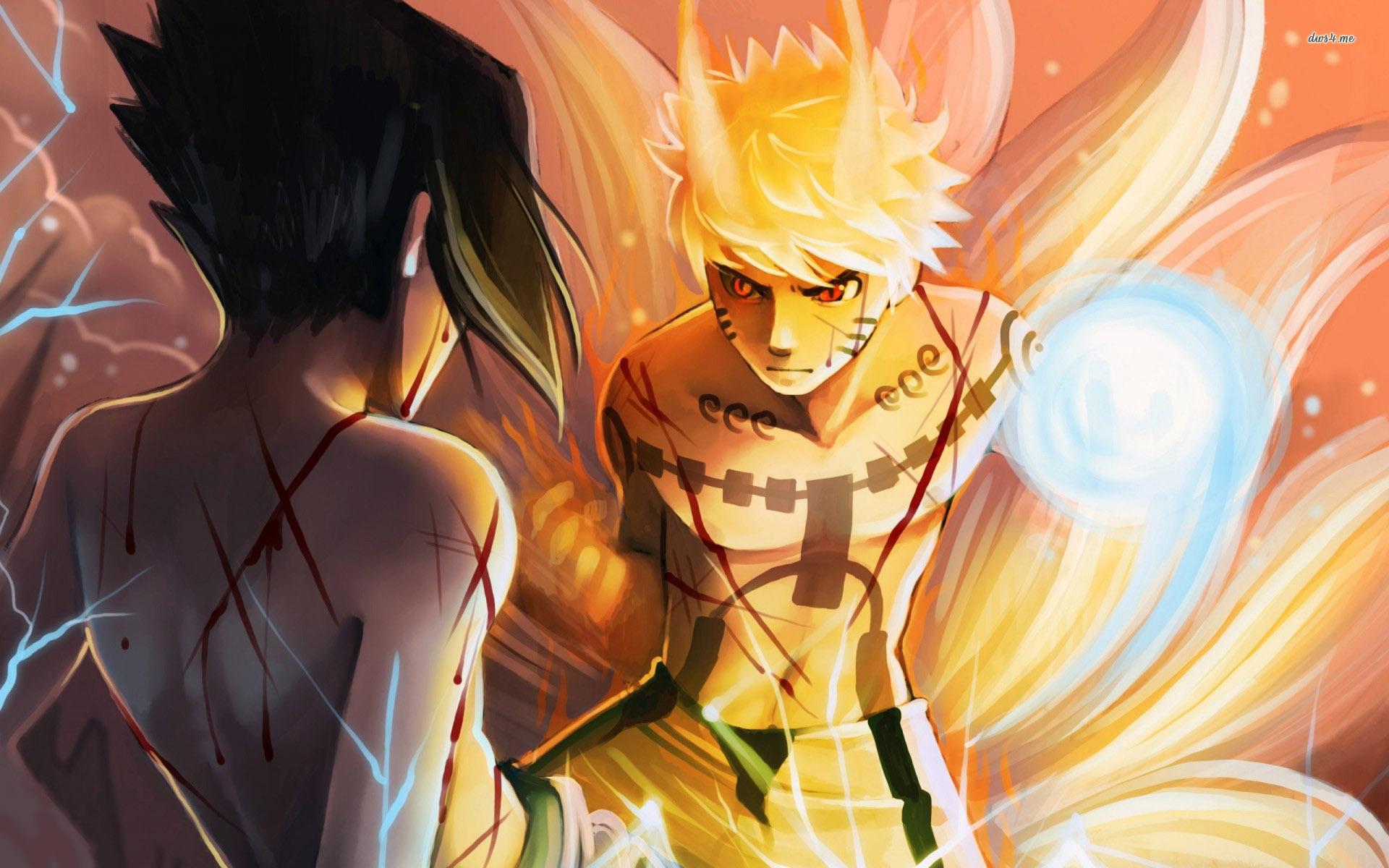 Sasuke Uchiha vs Naruto Uzumaki wallpaper wallpaper