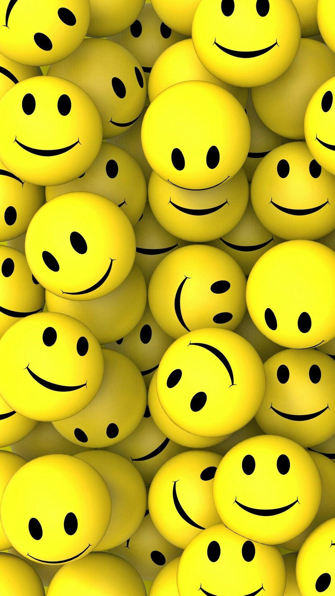 3D SMILEYd wallpaper for mobile, Emoji wallpaper, Happy wallpaper