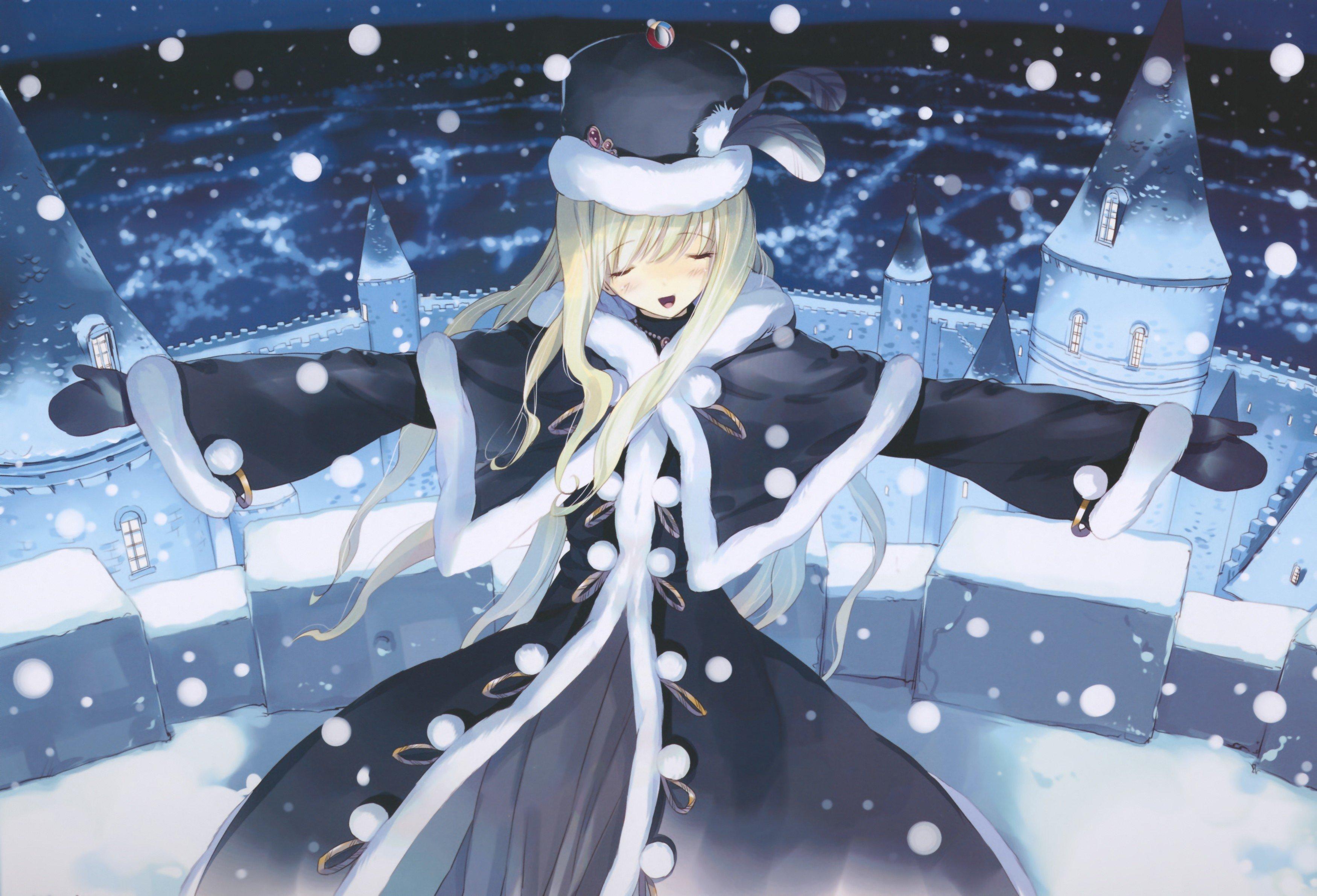 winter, Snow, Anime girls, Alice in Wonderland HD Wallpaper