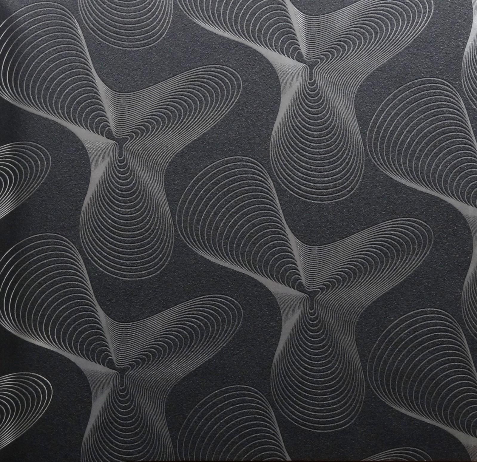 Karim Rashid Designer wallpaper retro 52017 silver black