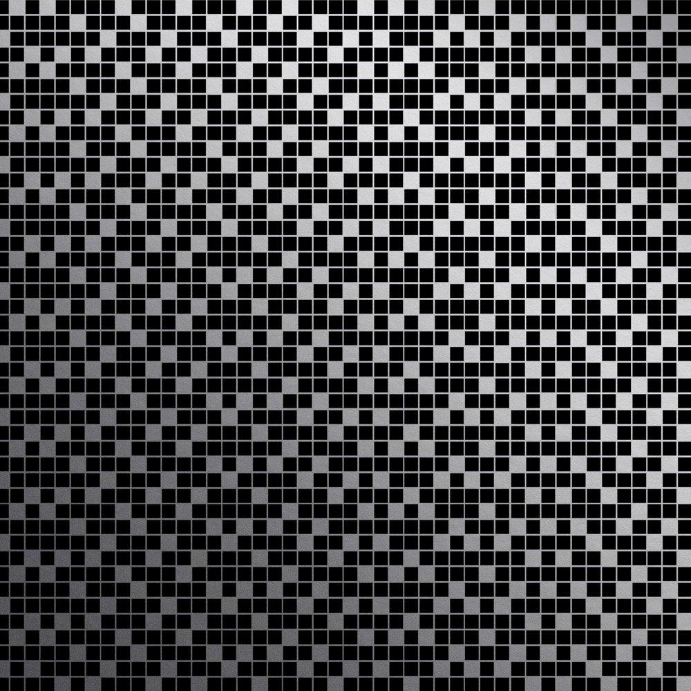 Tiles silver black wallpaper. reflective tile pattern