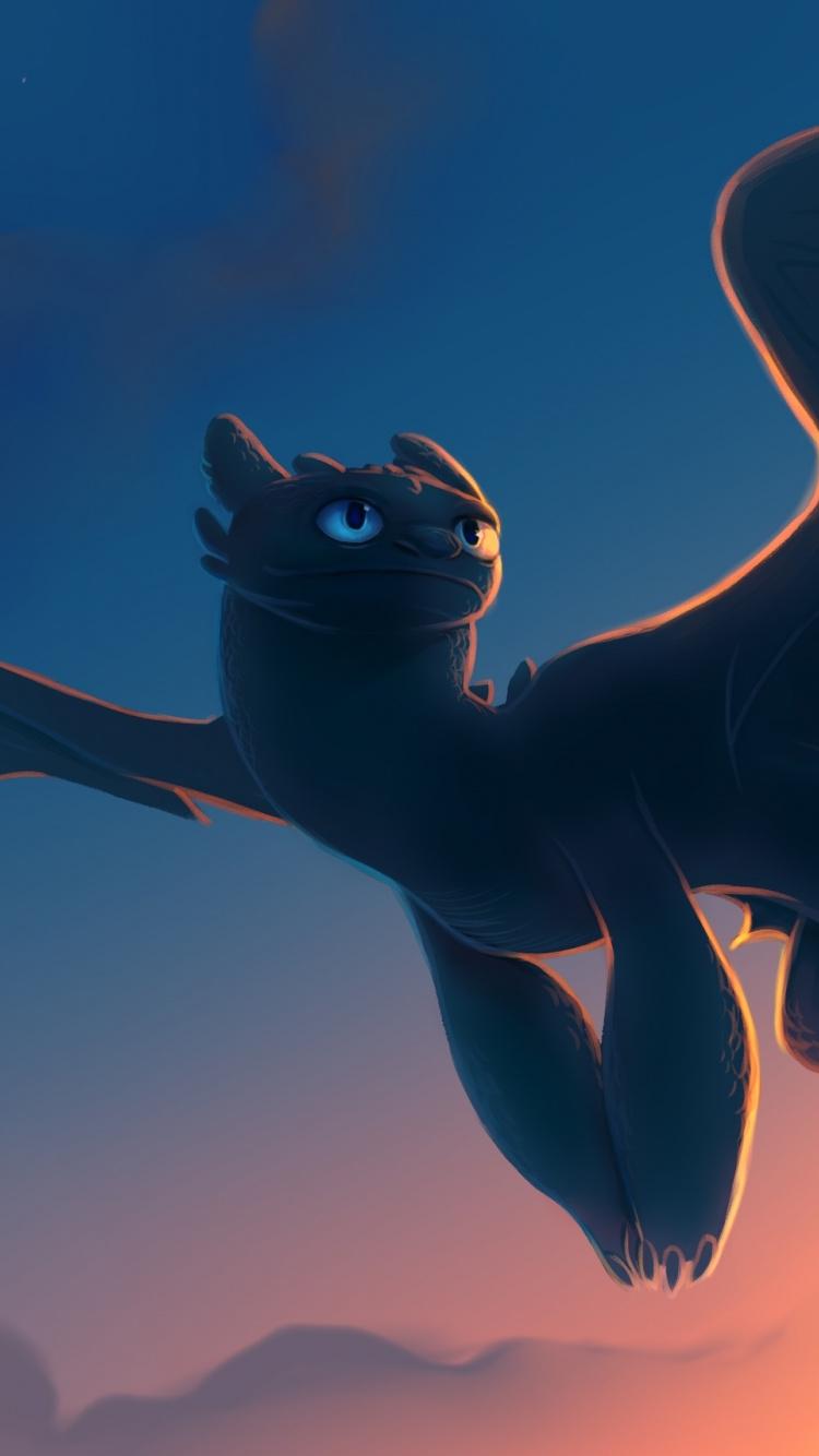 Download 750x1334 wallpaper toothless, movie, how to train