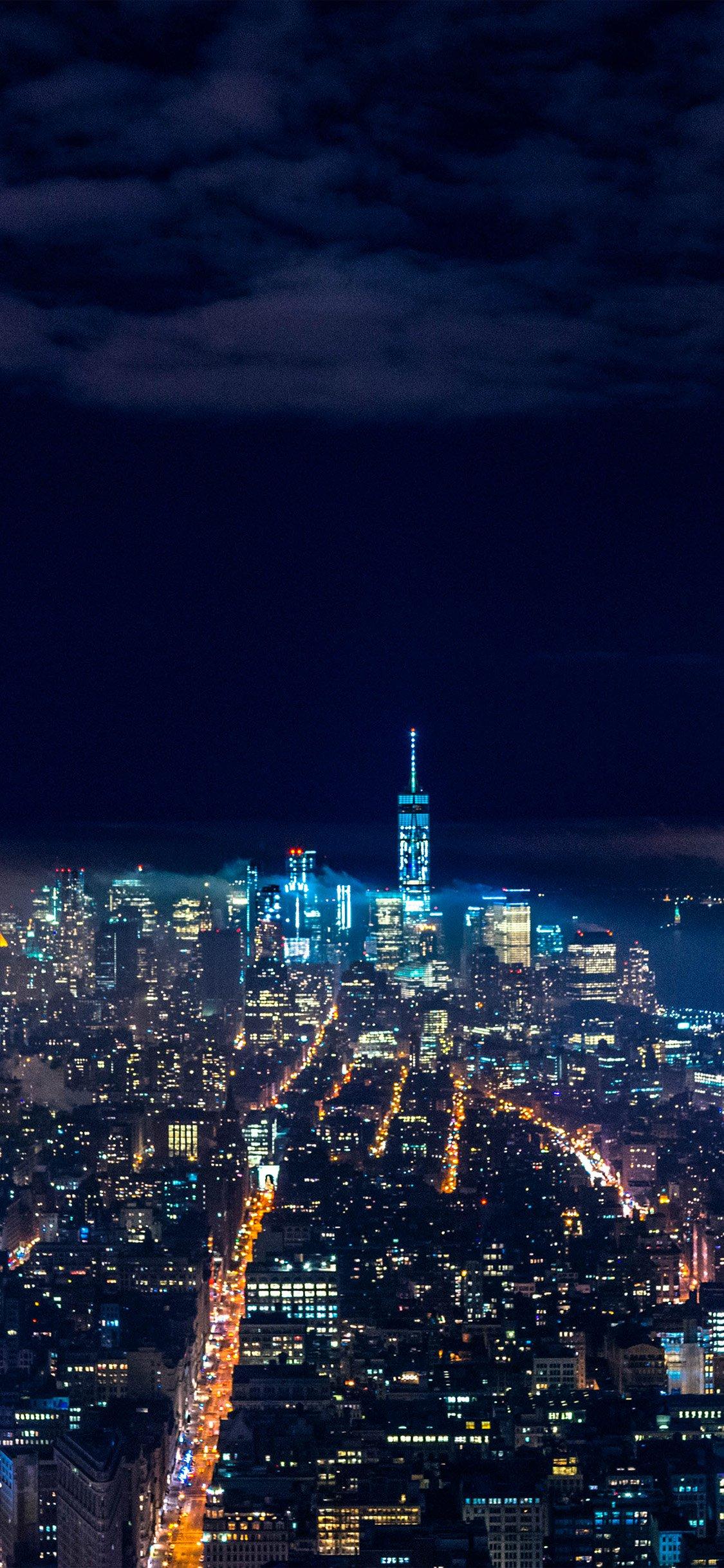 City night skyline dark iPhone X Wallpaper Free Download