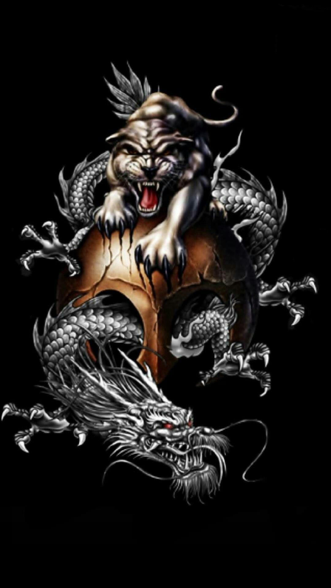 Chinese Dragon and Tiger Wallpaper Free Chinese