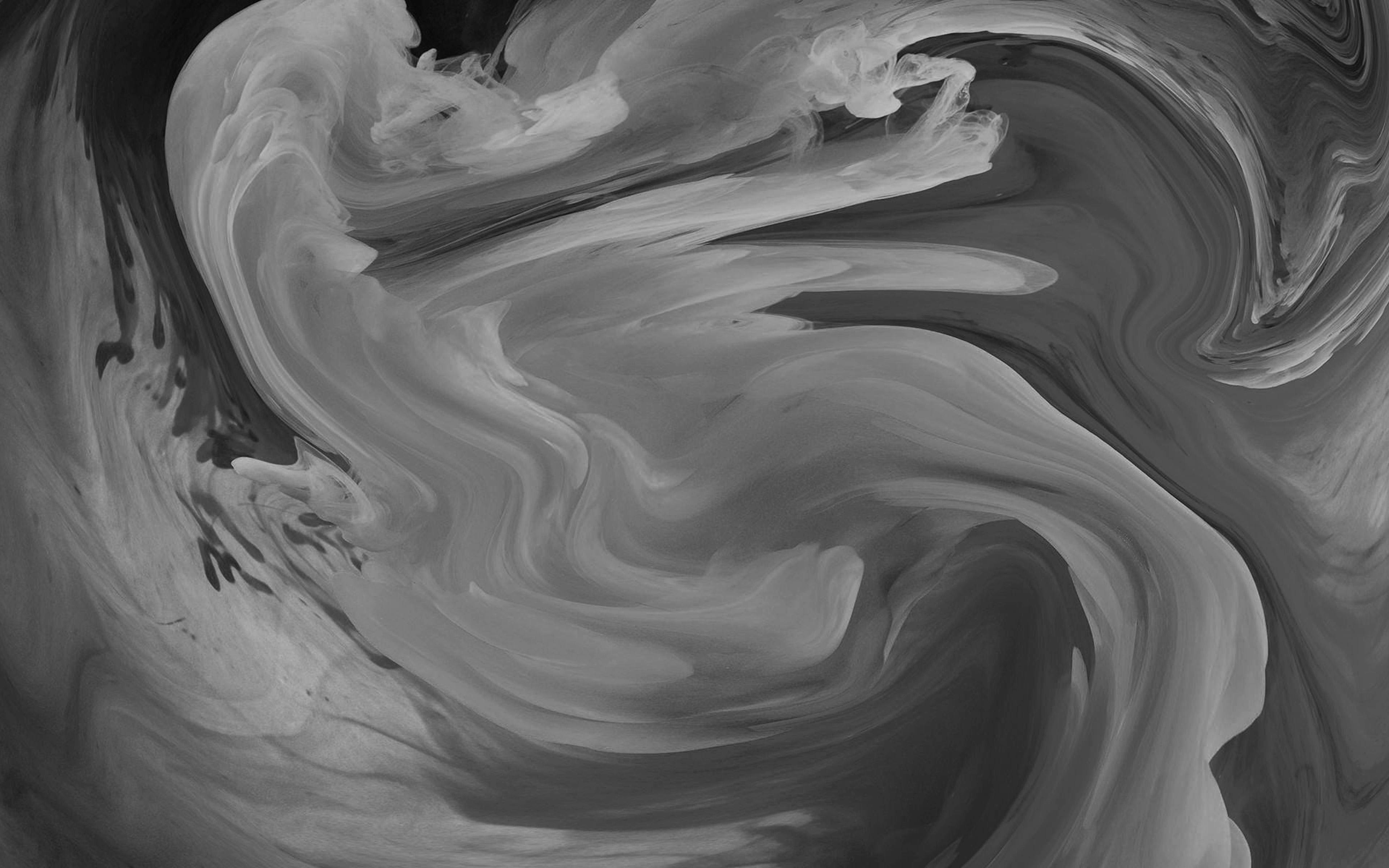 Hurricane Swirl Abstract Art Paint Dark Bw Pattern 4k HD
