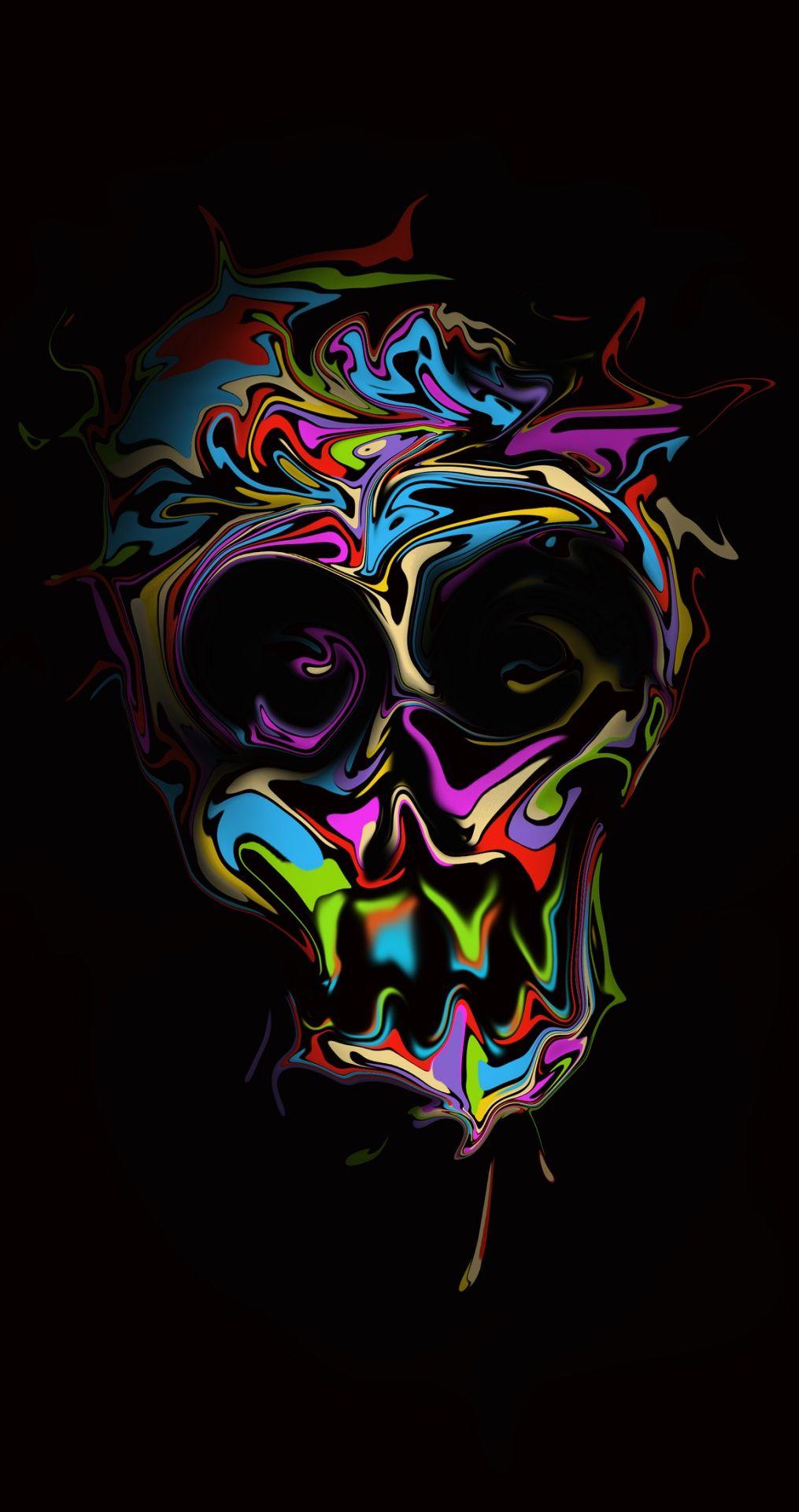 AMOLED Skull Wallpaper. AMOLED Wallpaper. Black Background