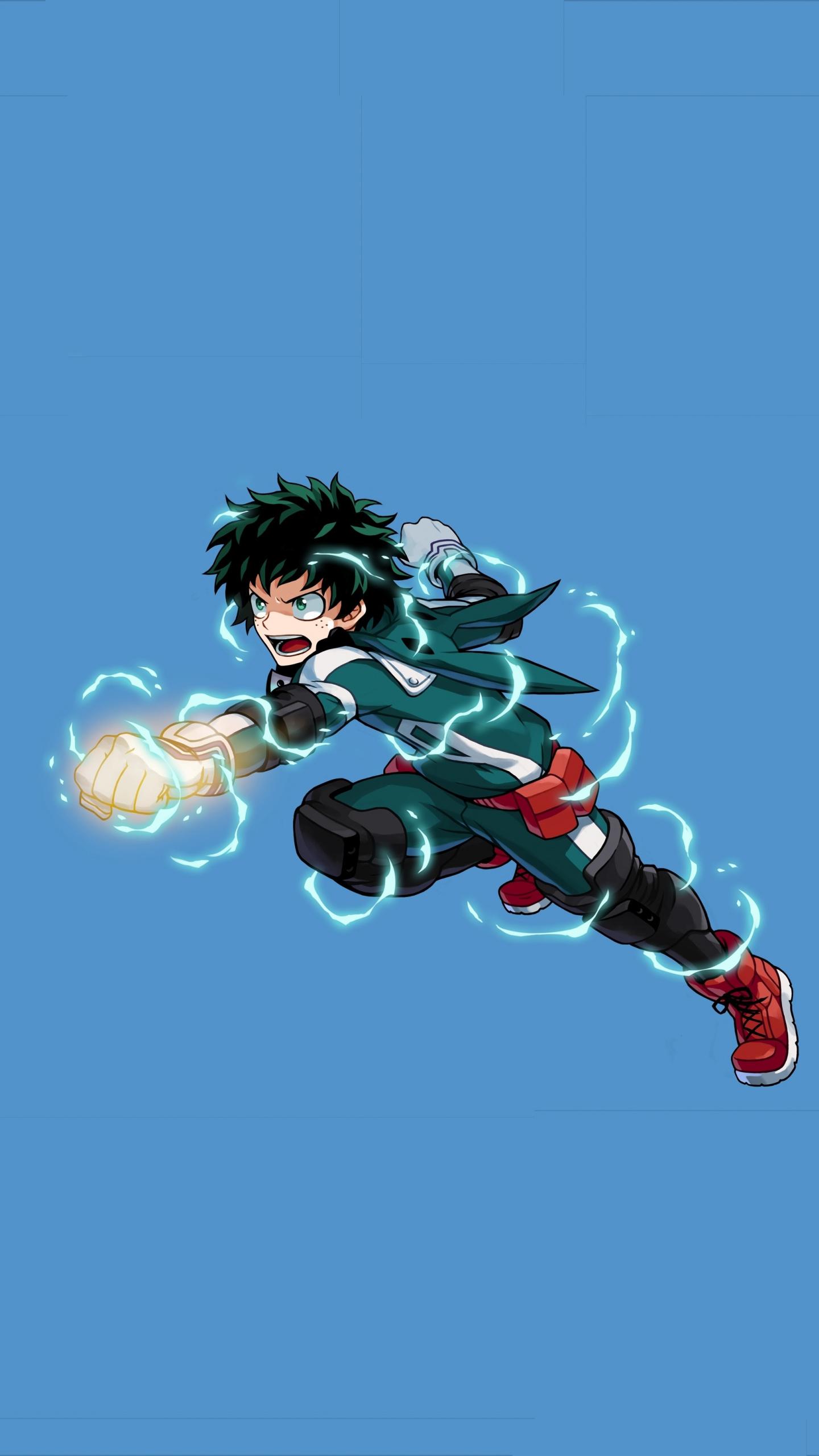 Download 1440x2560 wallpaper angry izuku midoriya, fist, art