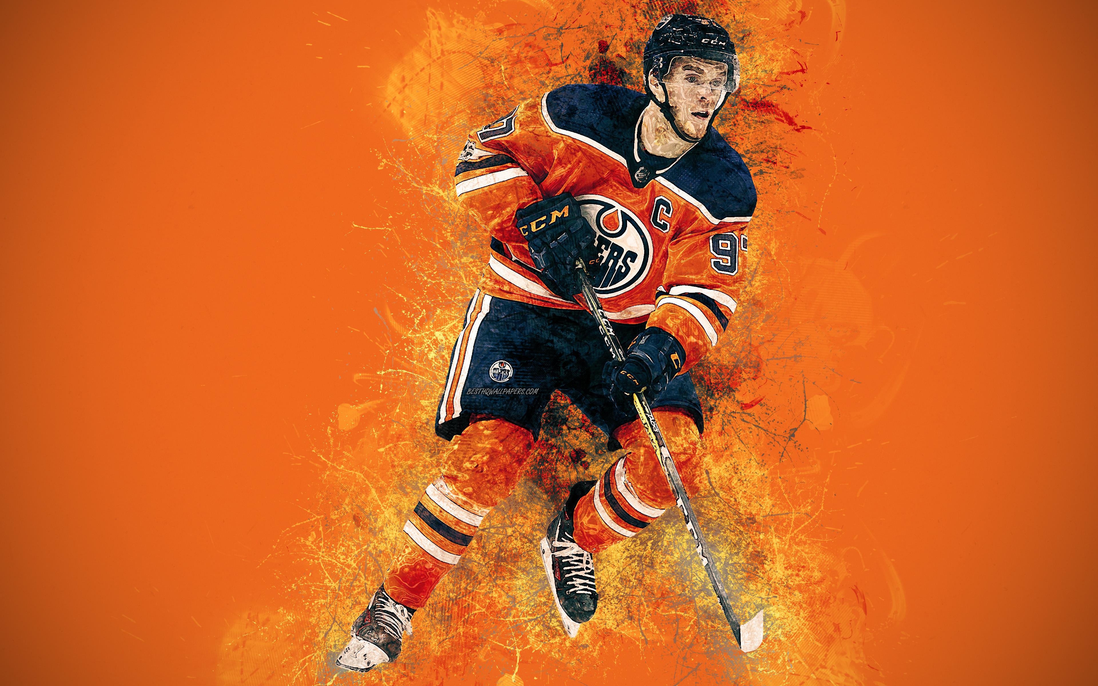 Download wallpaper Connor McDavid, 4K, art, Canadian hockey
