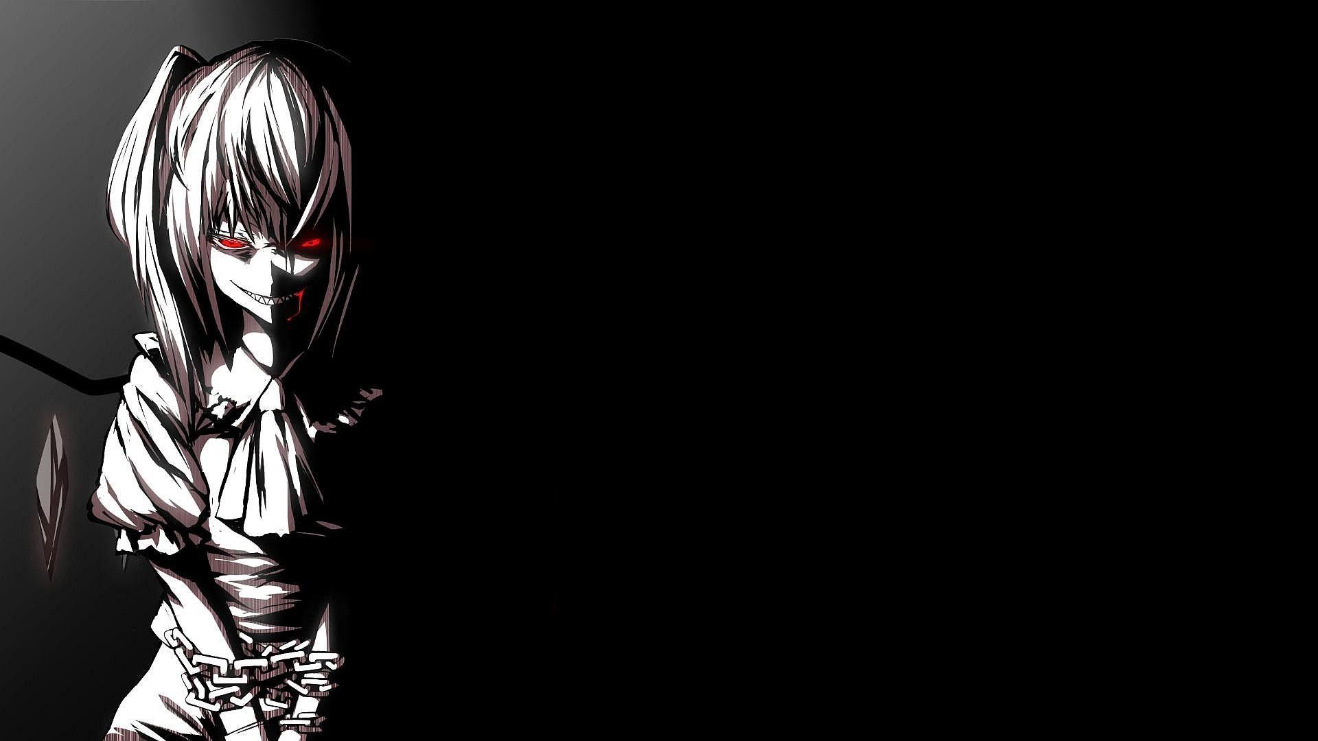 dark, anime girls, anime, black background, face - wallpaper #220447  (1920x1080px) on