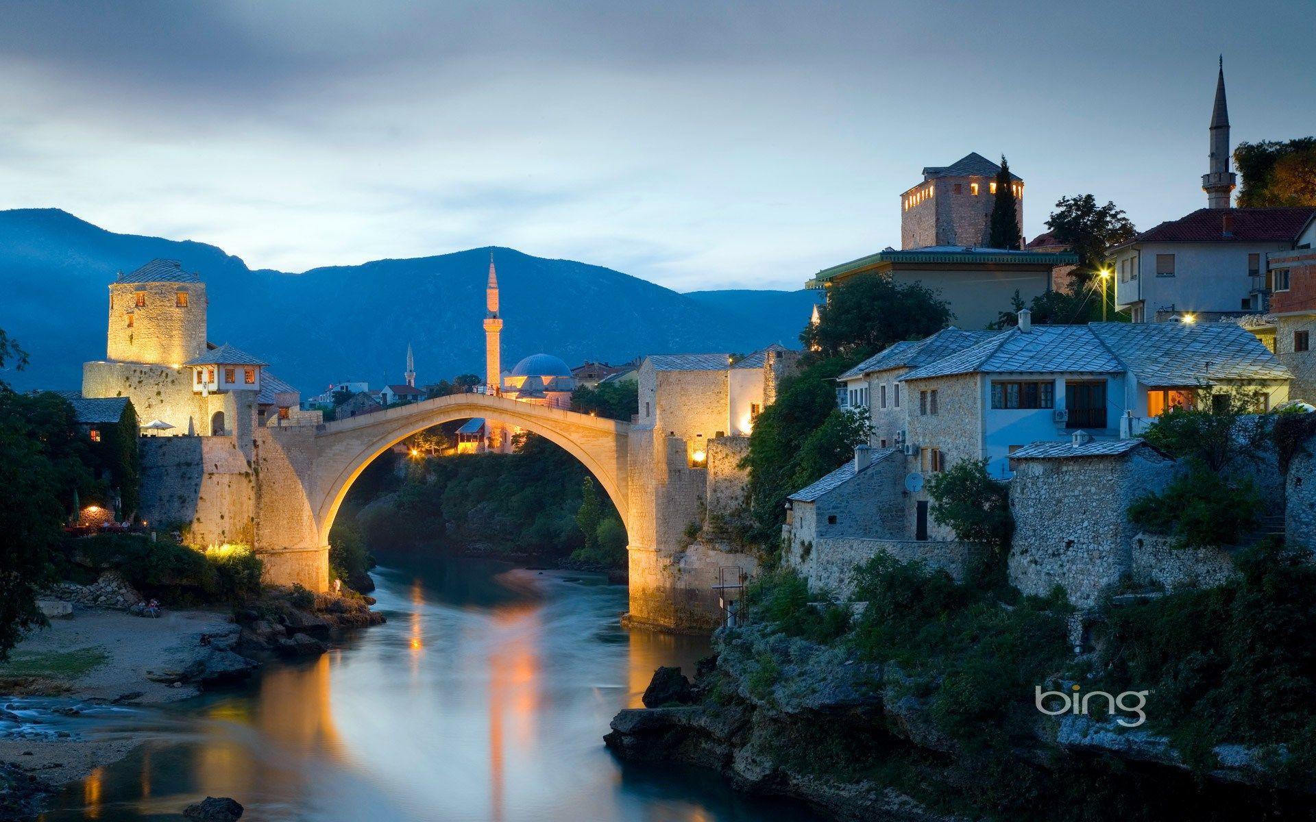 bing background HD. Old bridges, Bosnia, herzegovina
